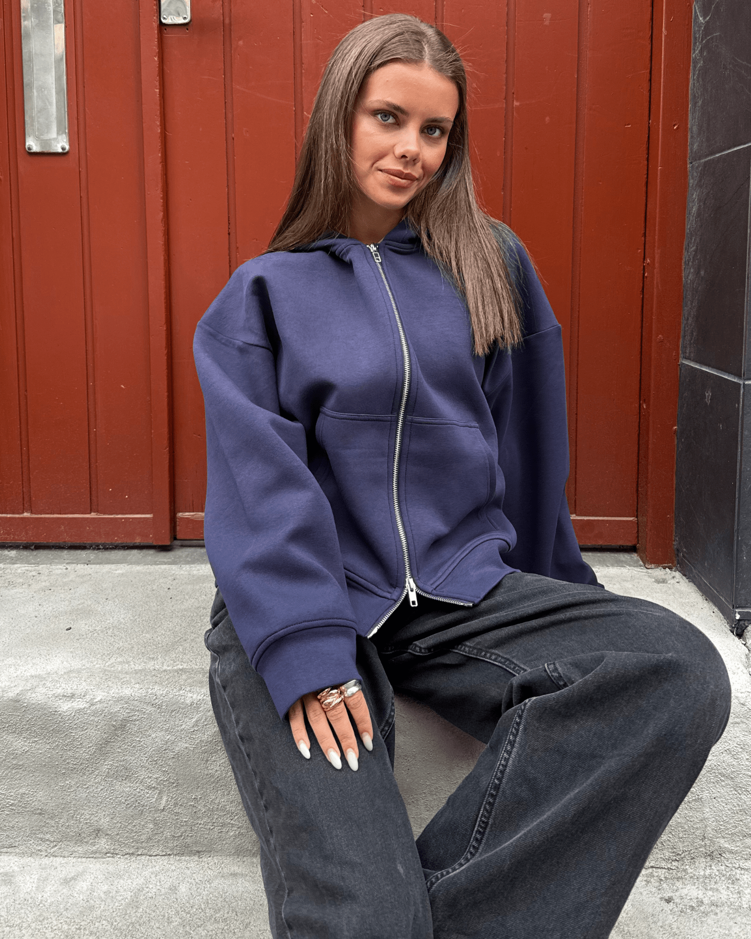 ASH SCUBA ZIP HOODIE - NAVY