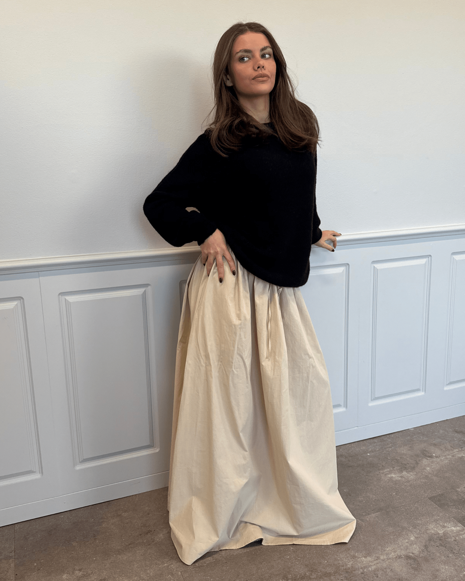 CARO MAXI SKIRT - BEIGE