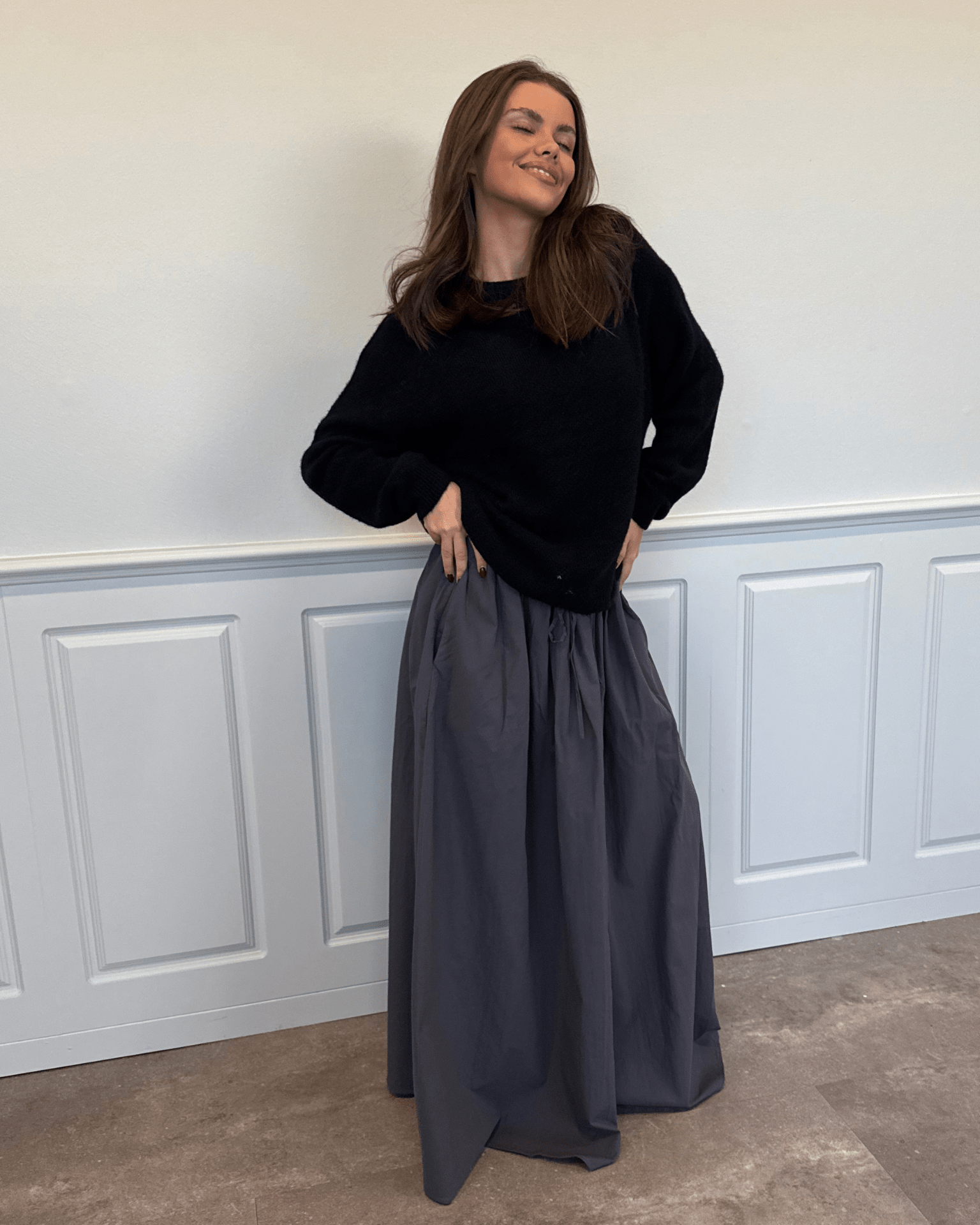 CARO MAXI SKIRT - DARK GREY