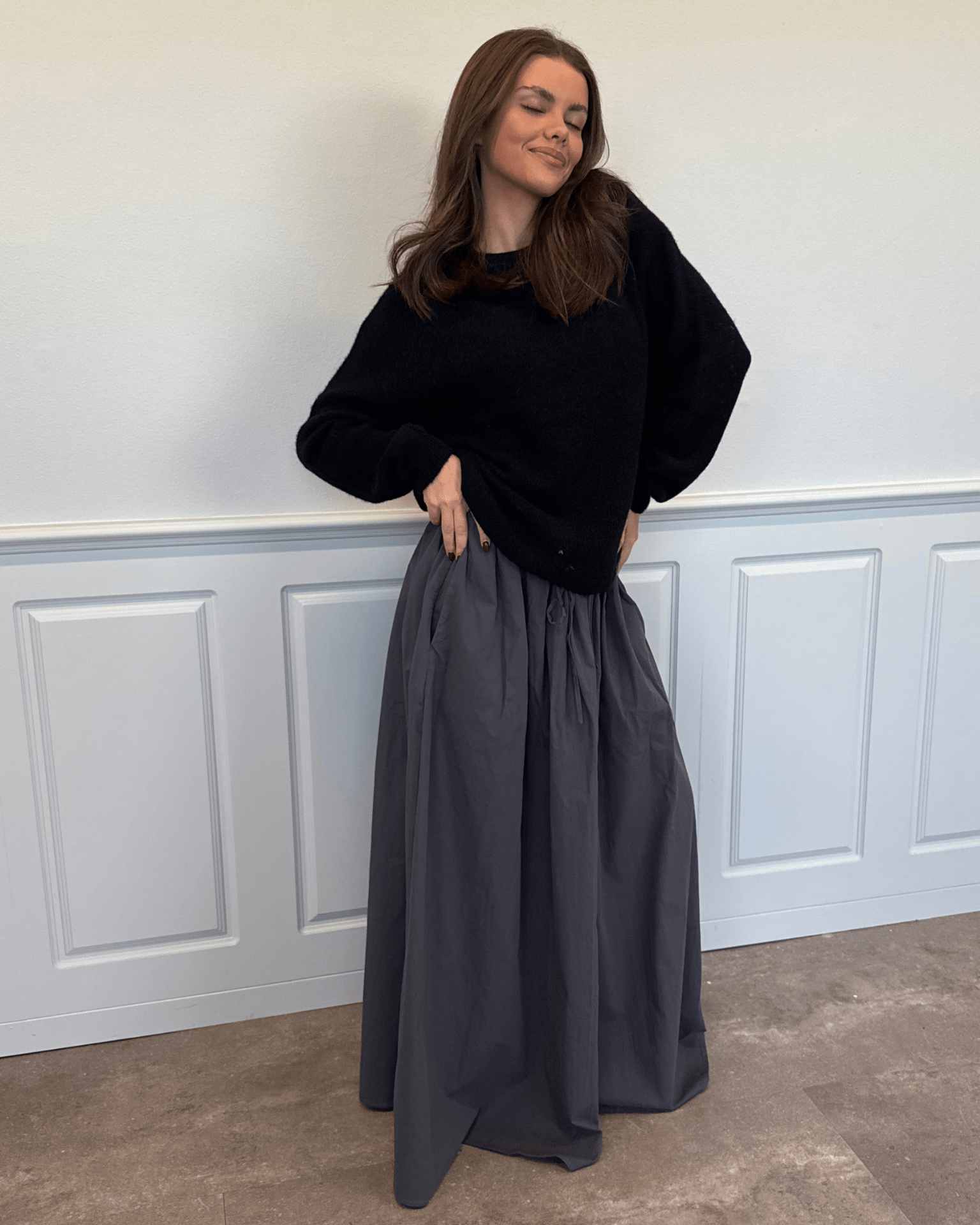 CARO MAXI SKIRT - DARK GREY
