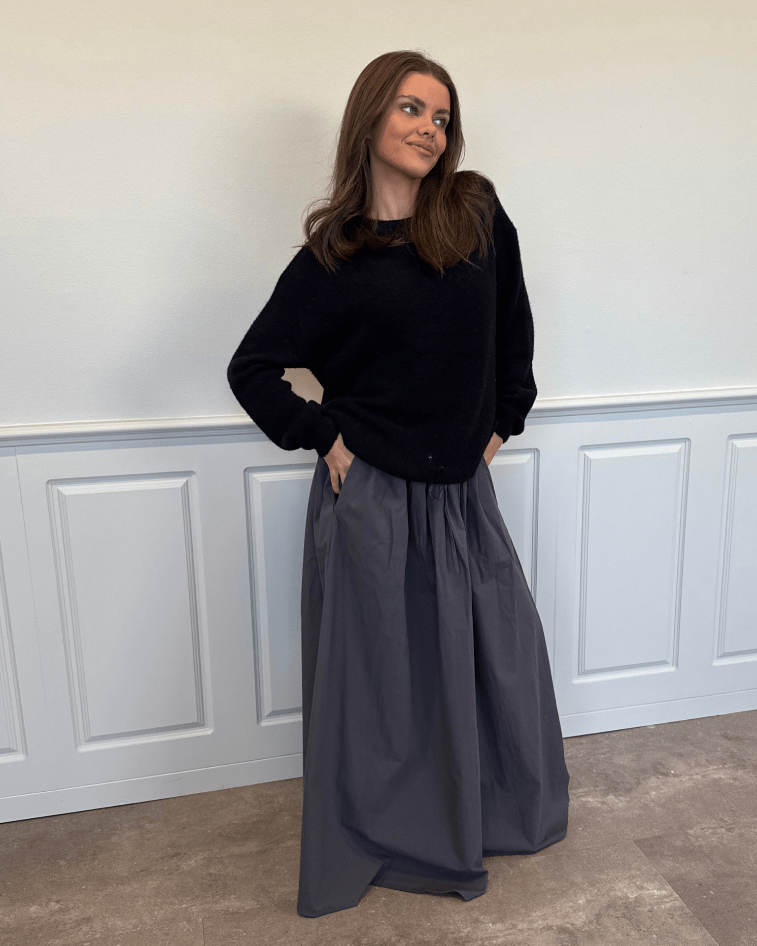 CARO MAXI SKIRT - DARK GREY
