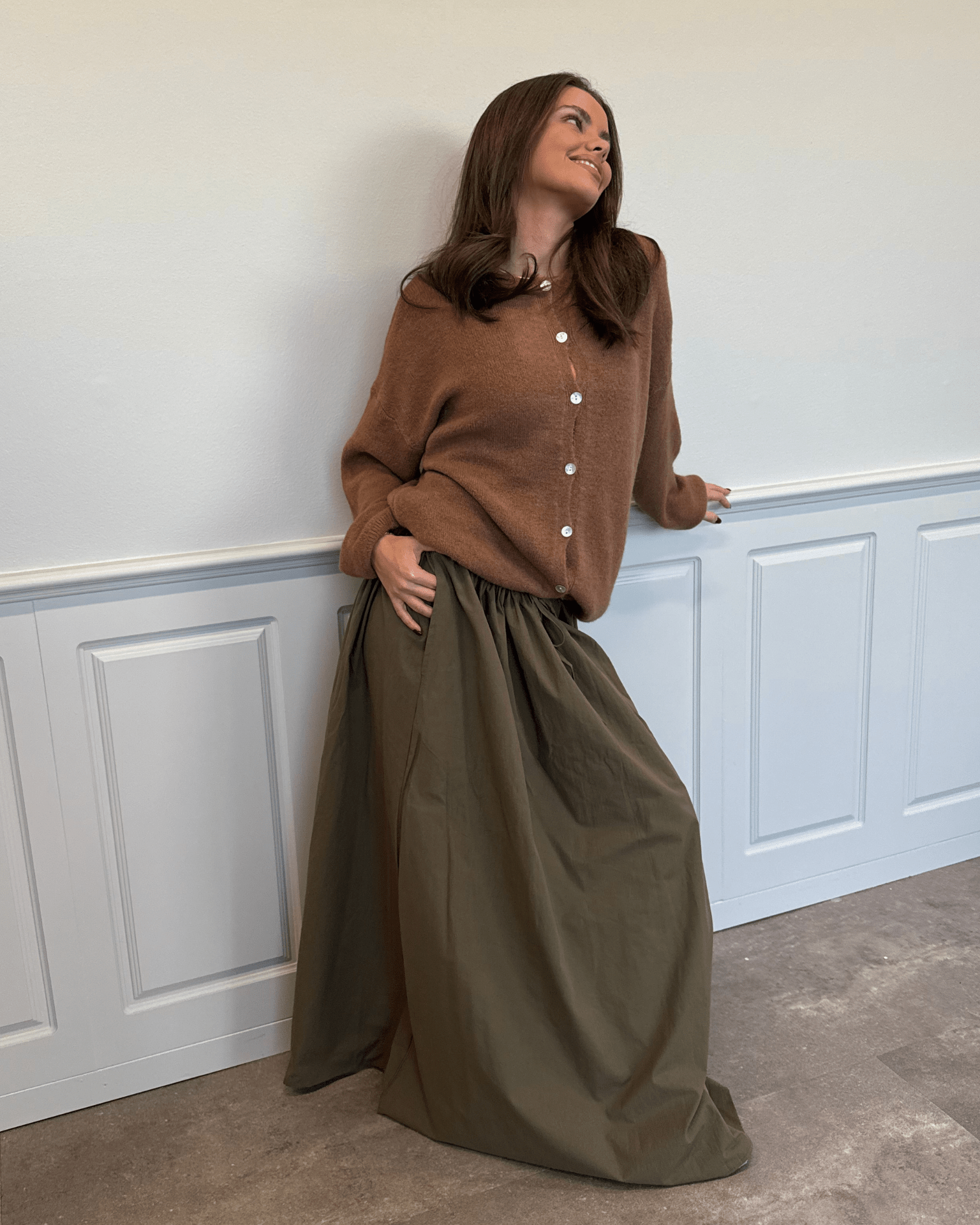CARO MAXI SKIRT - ARMY