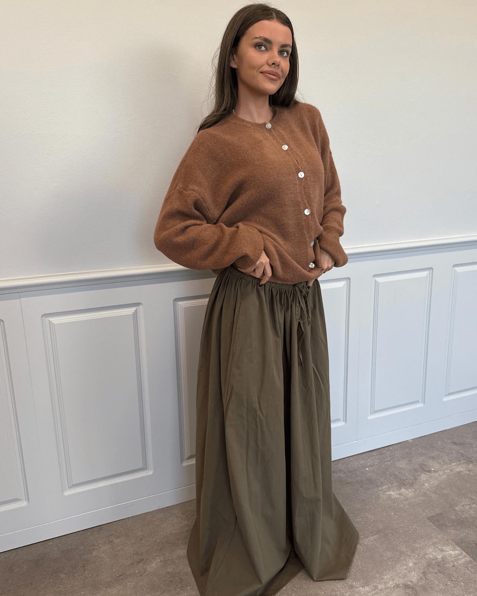 CARO MAXI SKIRT - ARMY