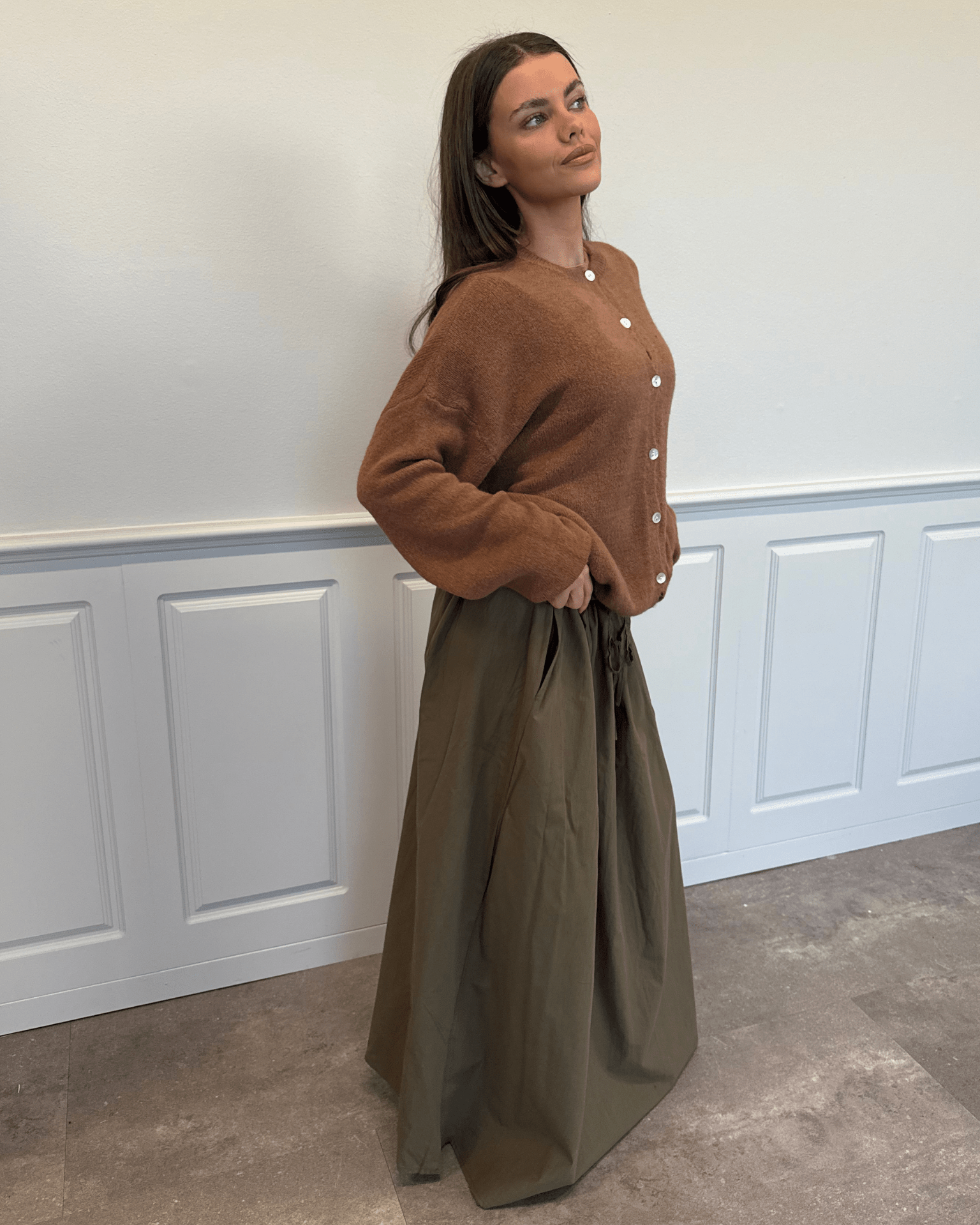 CARO MAXI SKIRT - ARMY