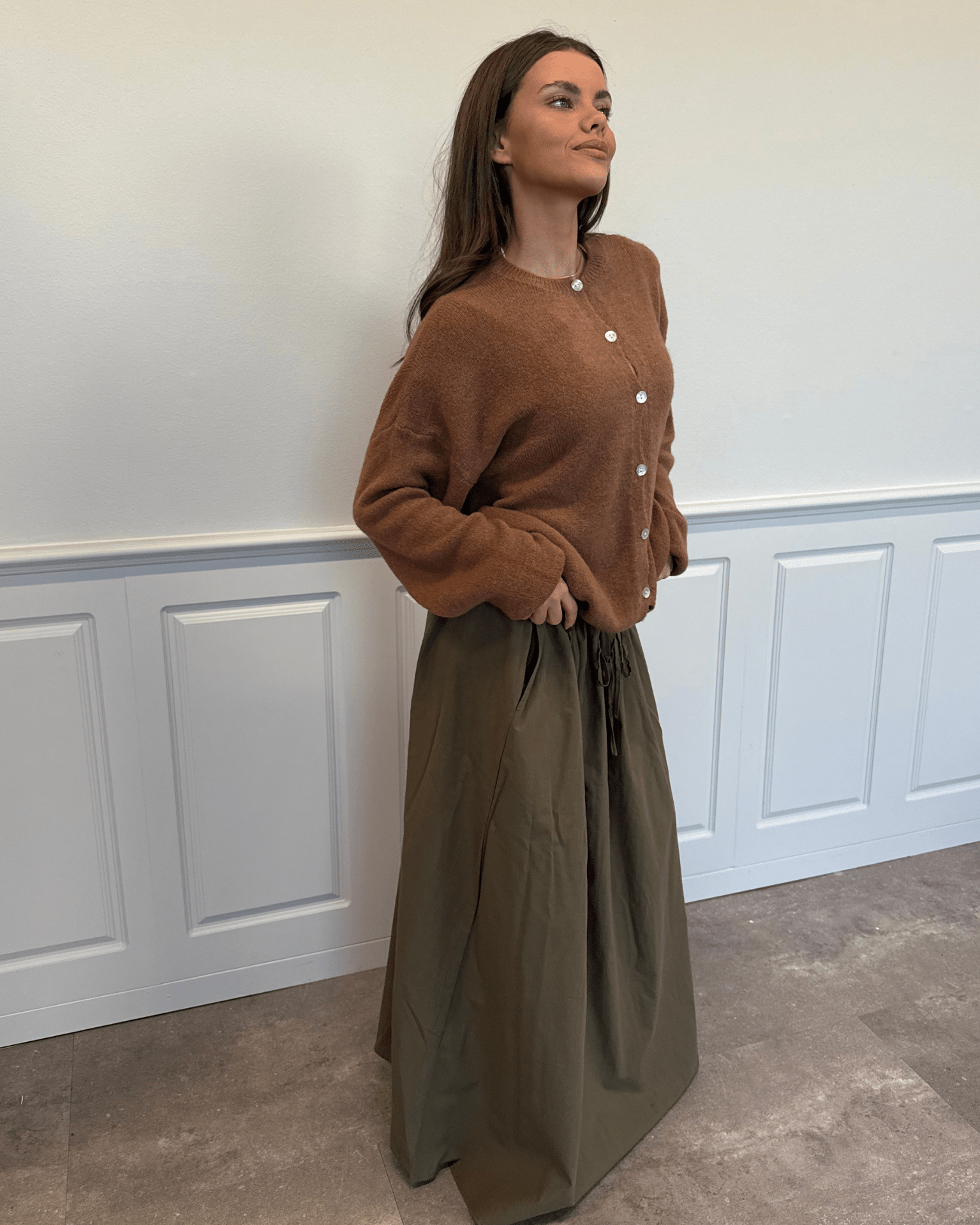 CARO MAXI SKIRT - ARMY