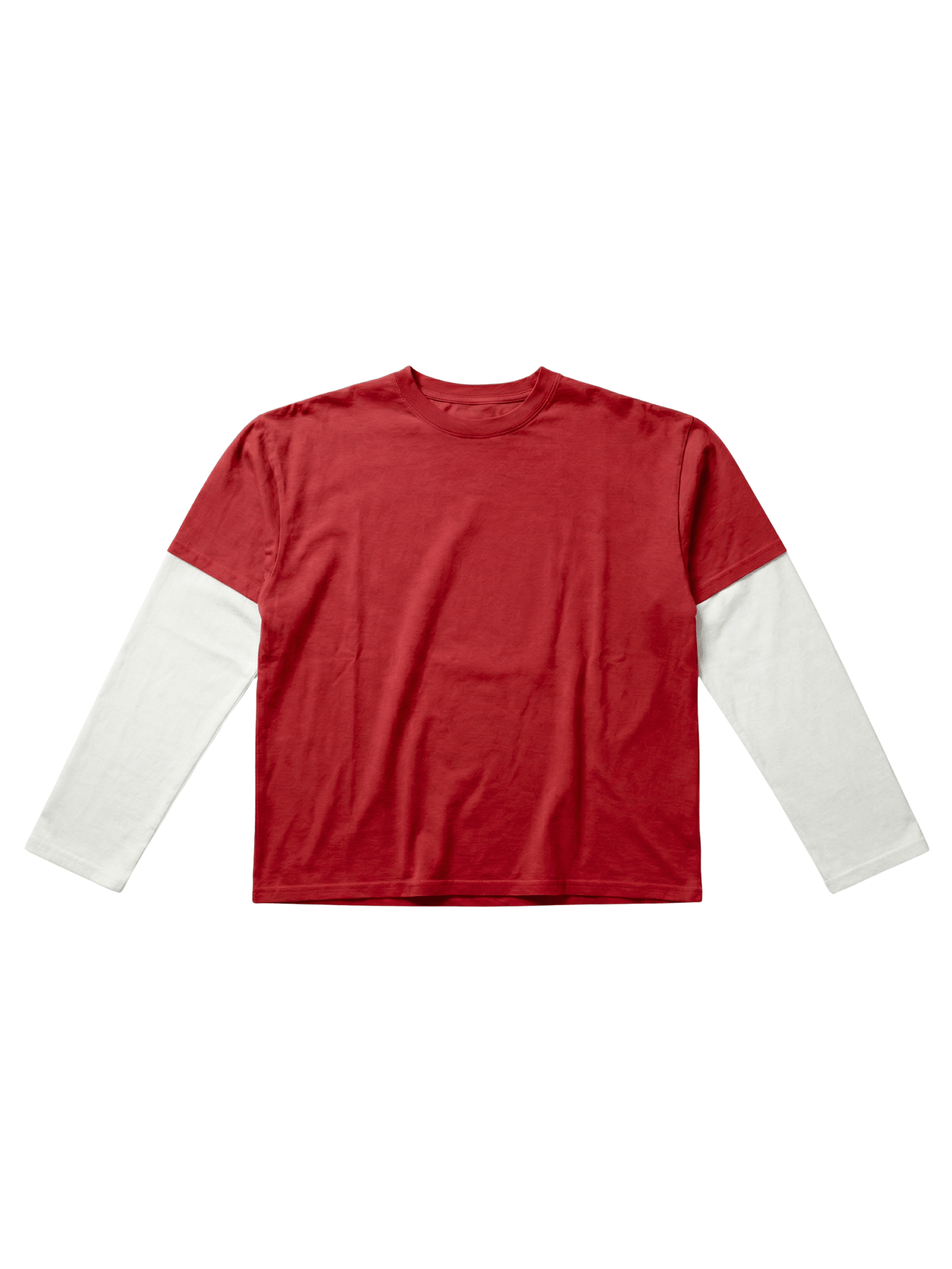 ALVIA LAYERED TEE - RED/WHITE