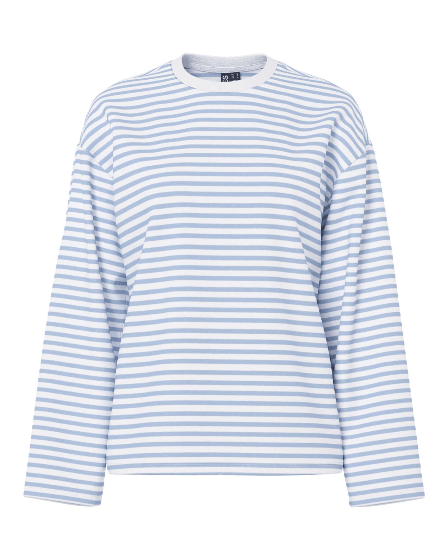 SADIE STRIPE TEE LS - CLOUD DANCER / CASHMERE BLUE