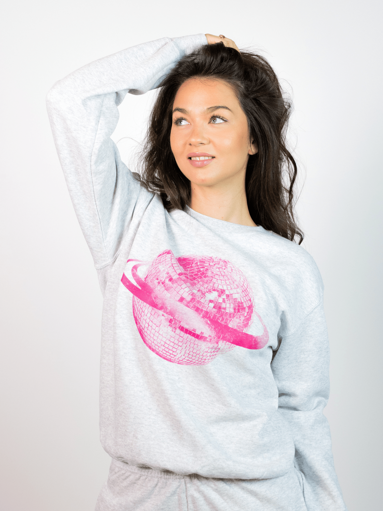 PLANET DISCO (pinkes) Sweatshirt - GRAU