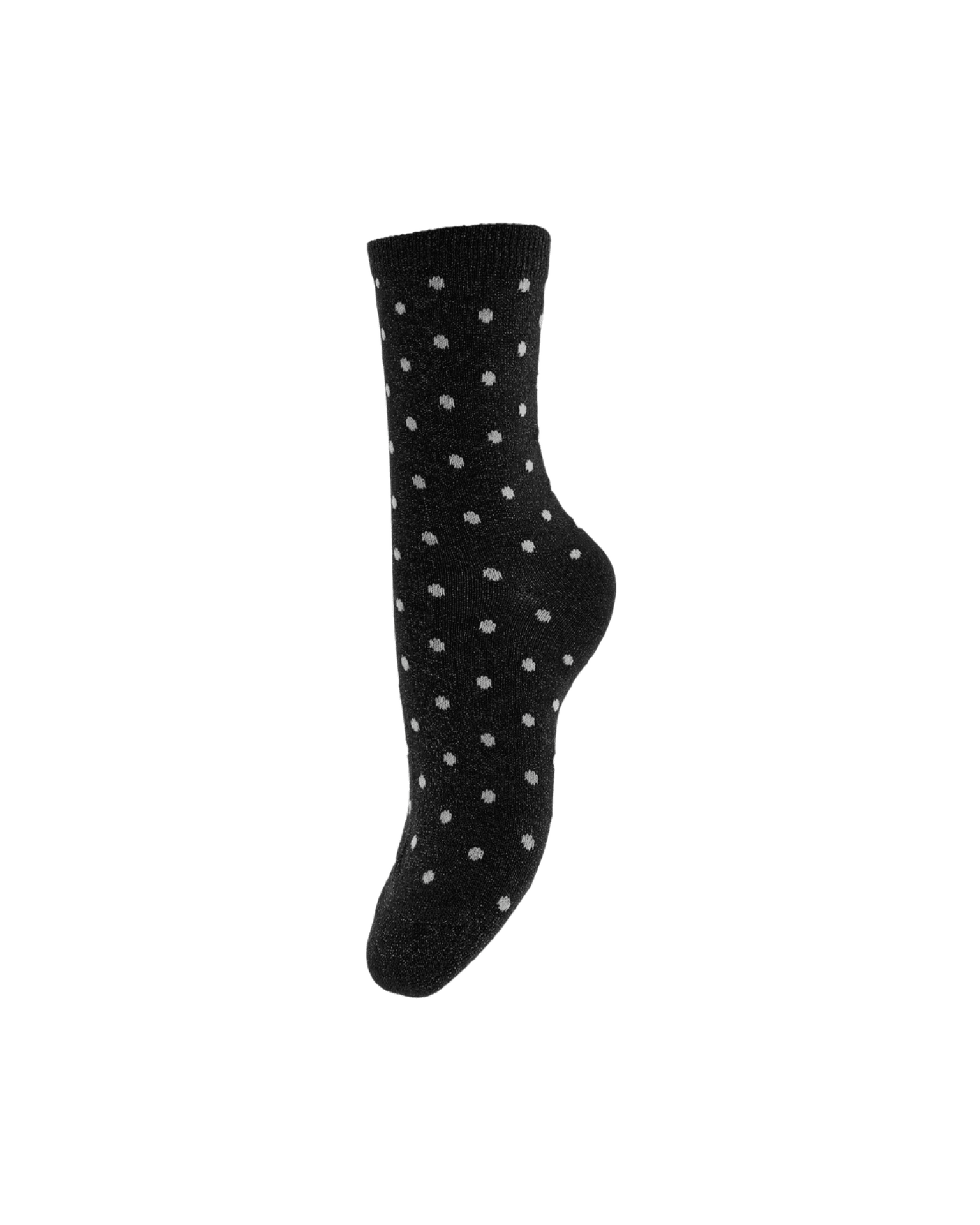 SEBBY GLITZERSOCKEN - SCHWARZ / SILBERNE PUNKTE
