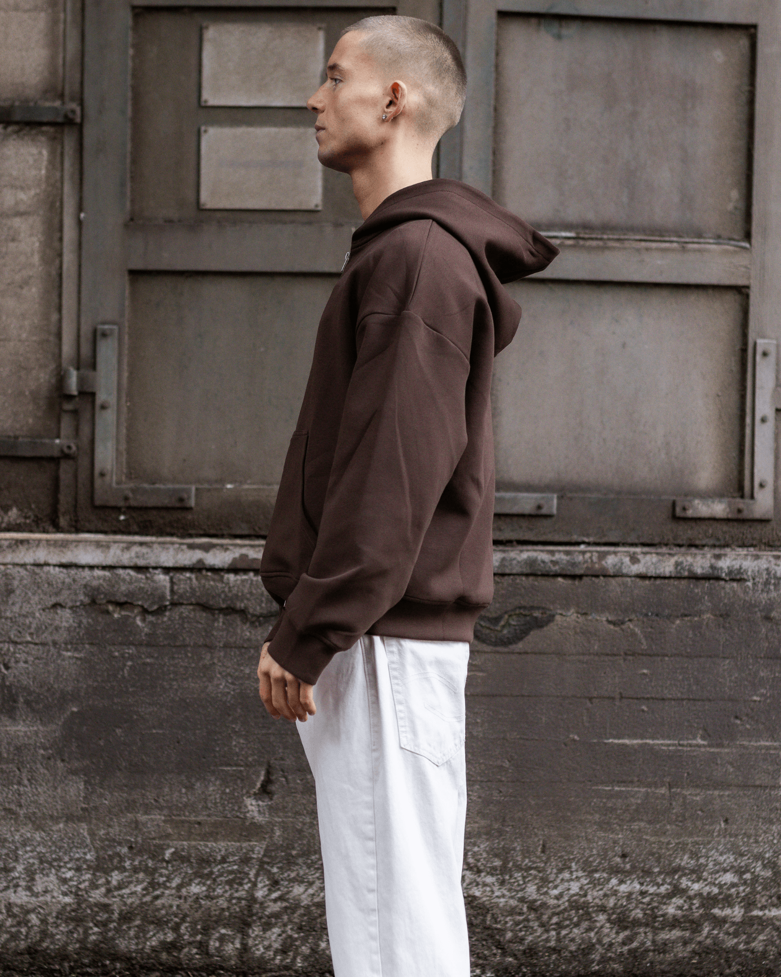 ASH SCUBA ZIP HOODIE - BROWN