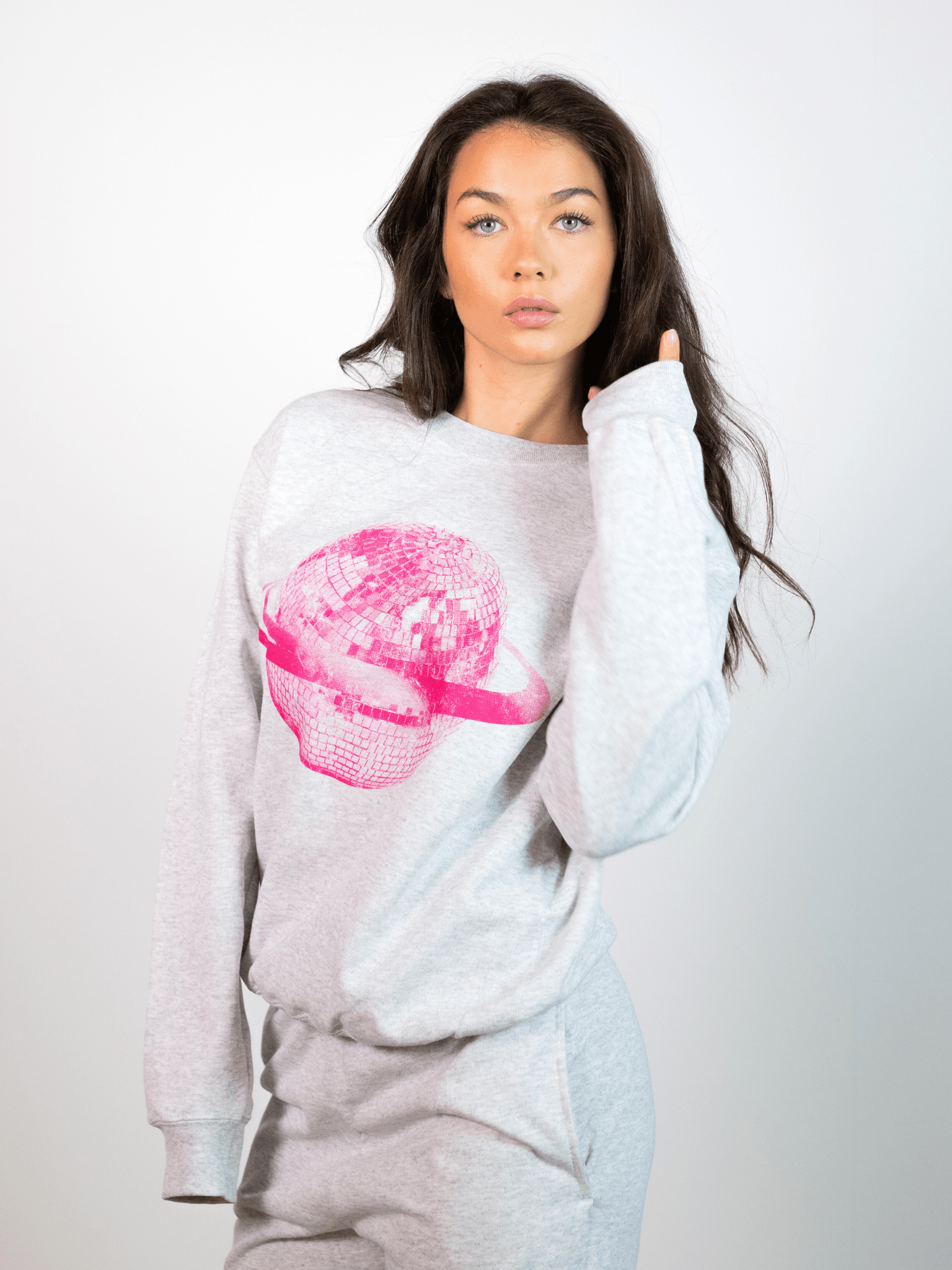 PLANET DISCO (pinkes) Sweatshirt - GRAU