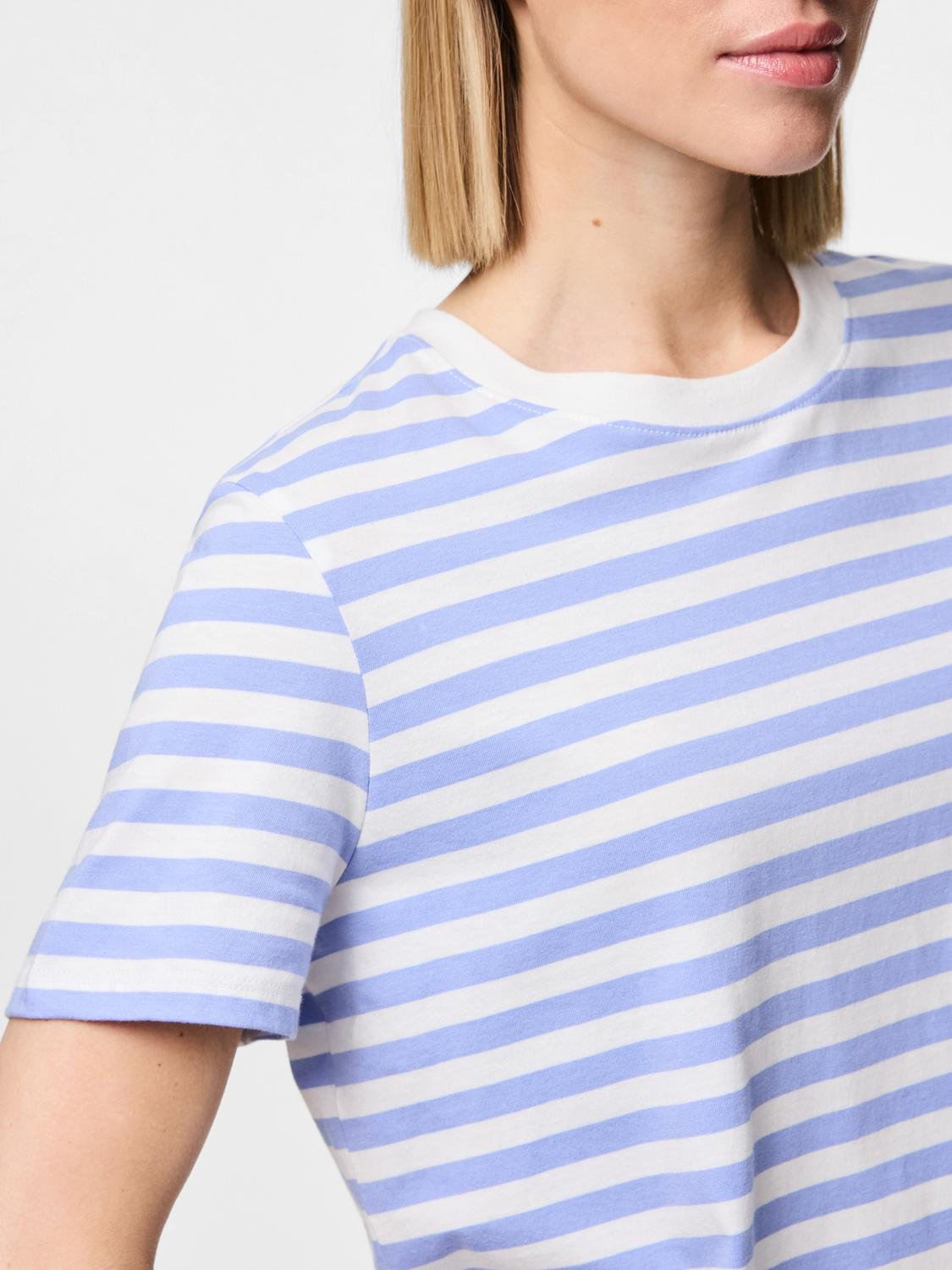 RIA STRIPE TEE - BLUE/BRIGHT WHITE