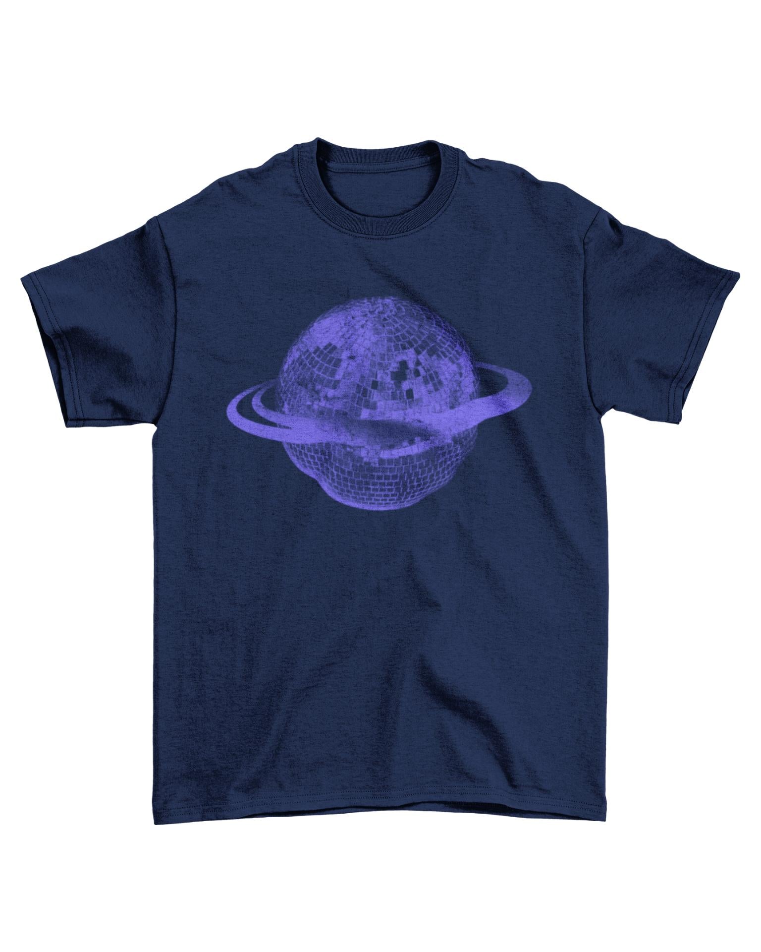 PLANET DISCO (violet) UNISEX T-SHIRT - NAVY