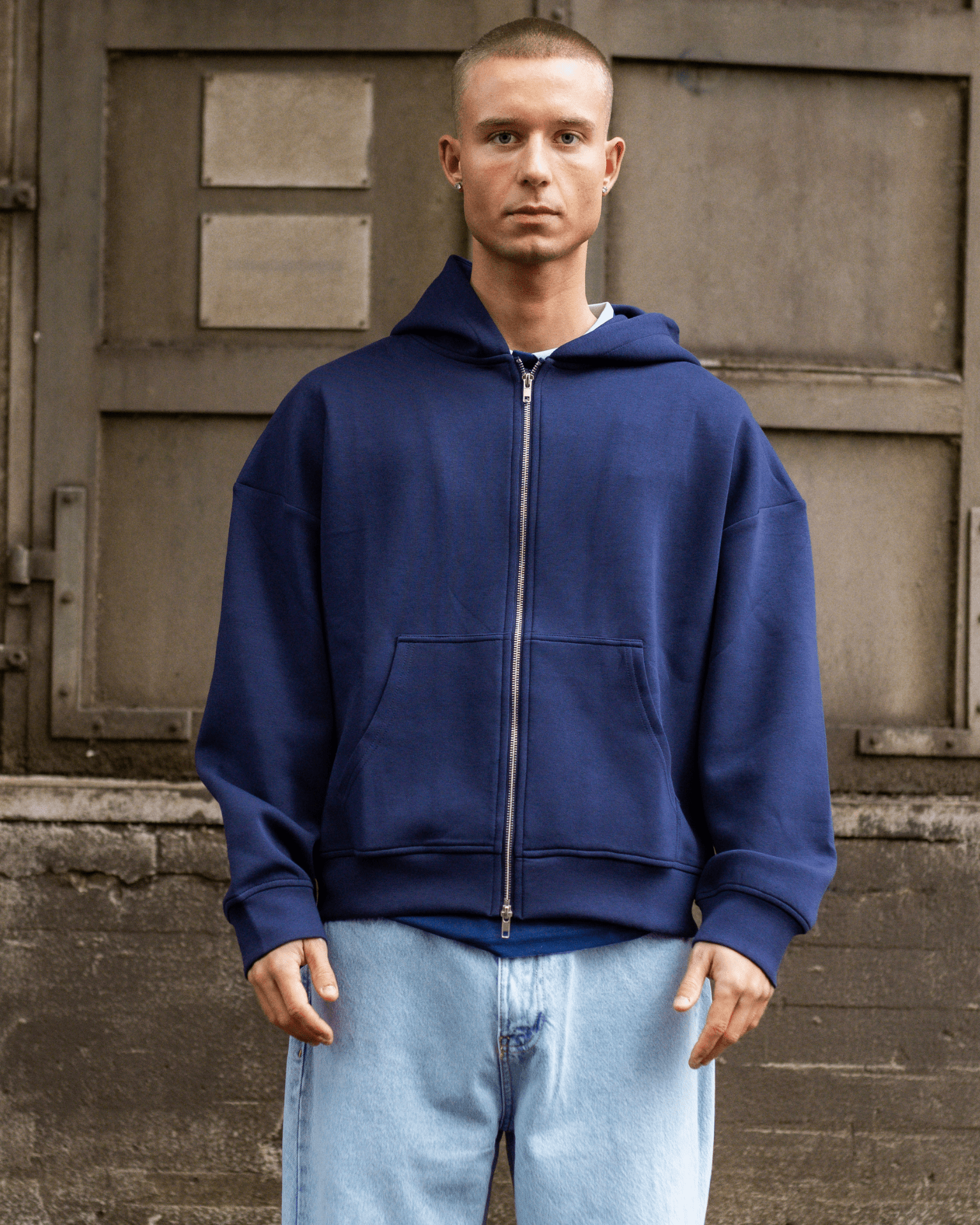 ASH SCUBA ZIP HOODIE - NAVY