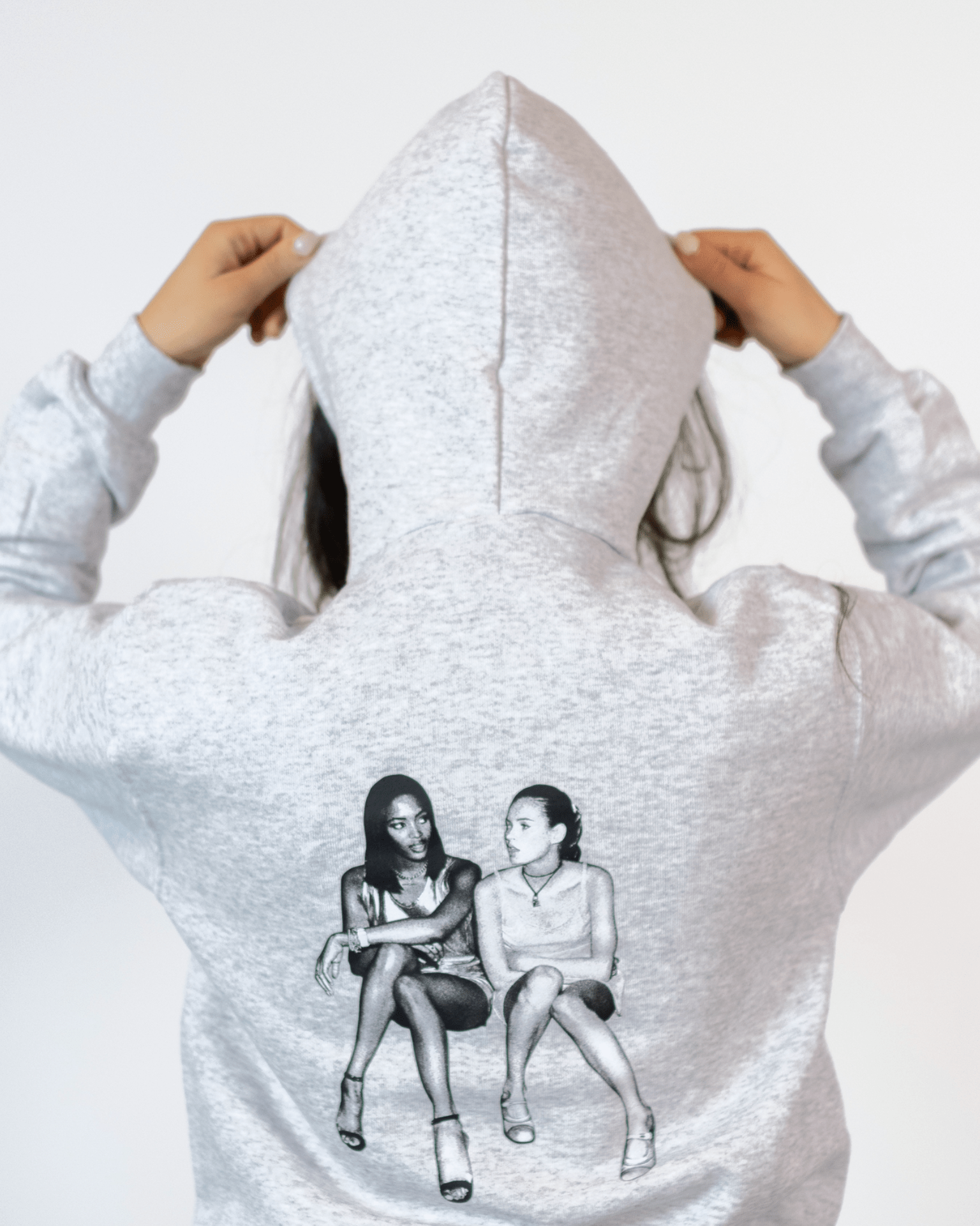 SUPERMODELS HOODIE (rygprint) - GREY