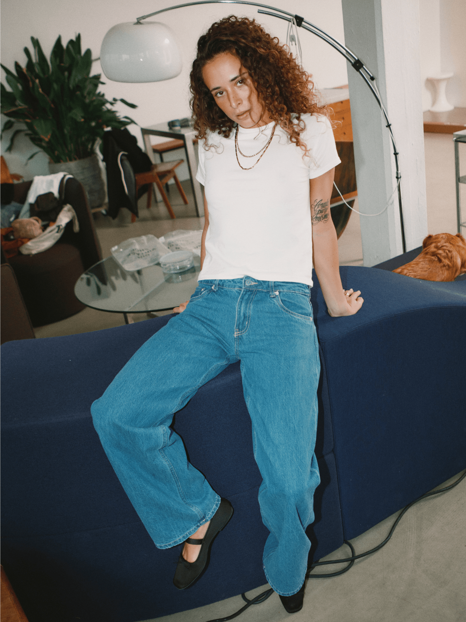 ESTHER JEANS - MITTELBLAU