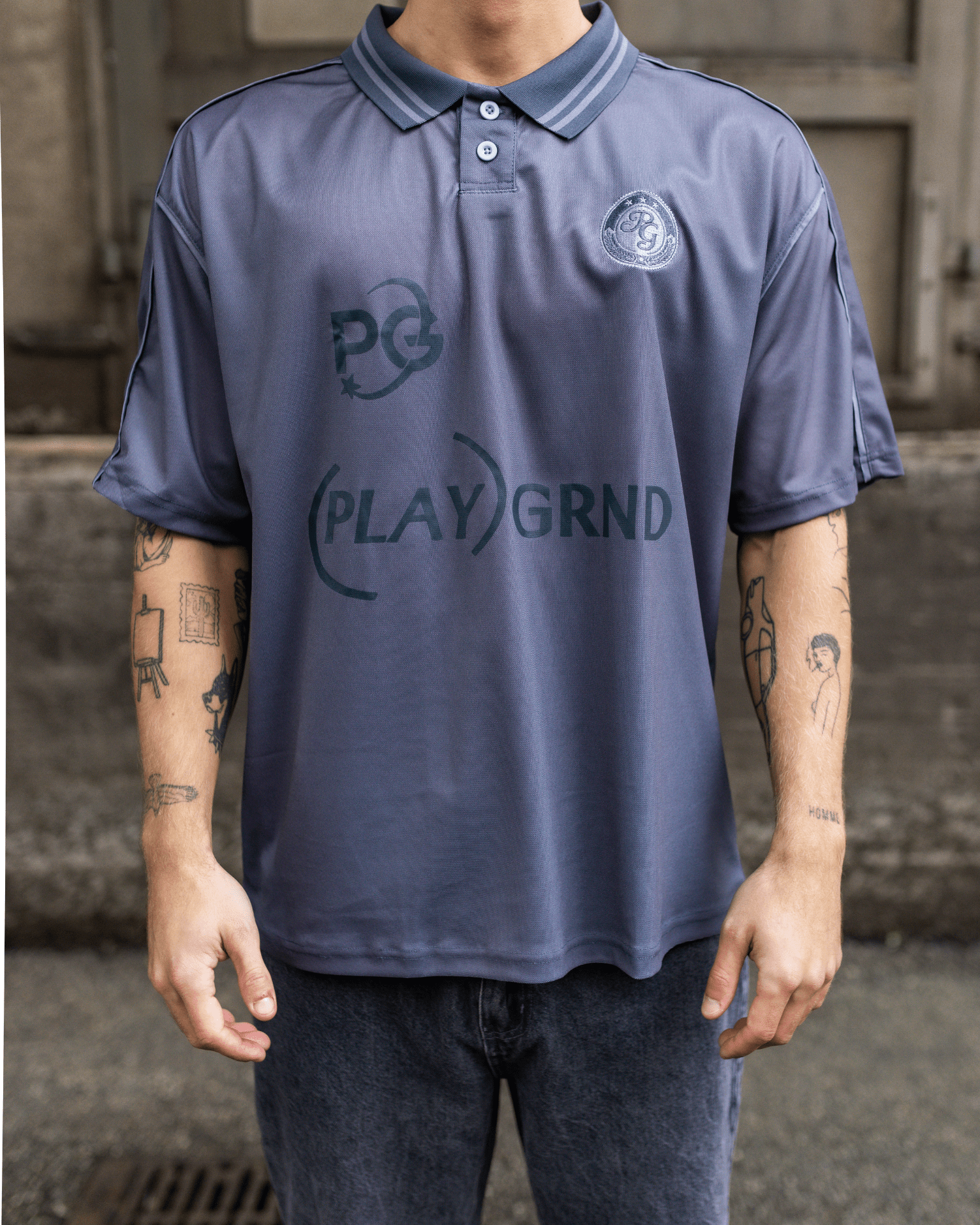 PLAYGRND FOOTBALL JERSEY - GREY