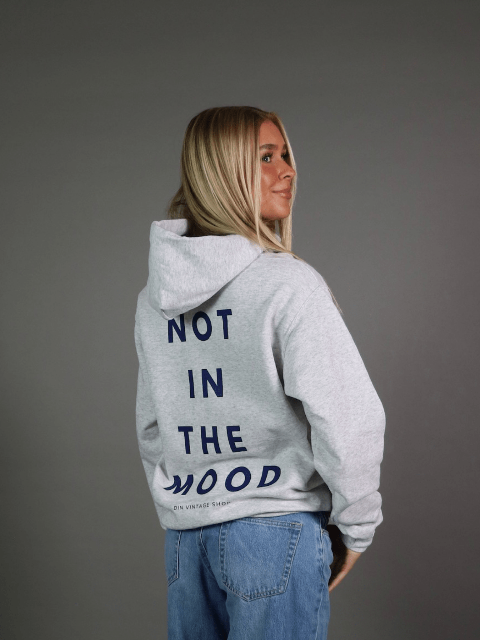 NOT IN THE MOOD Hoodie (Rückendruck) - GRAU
