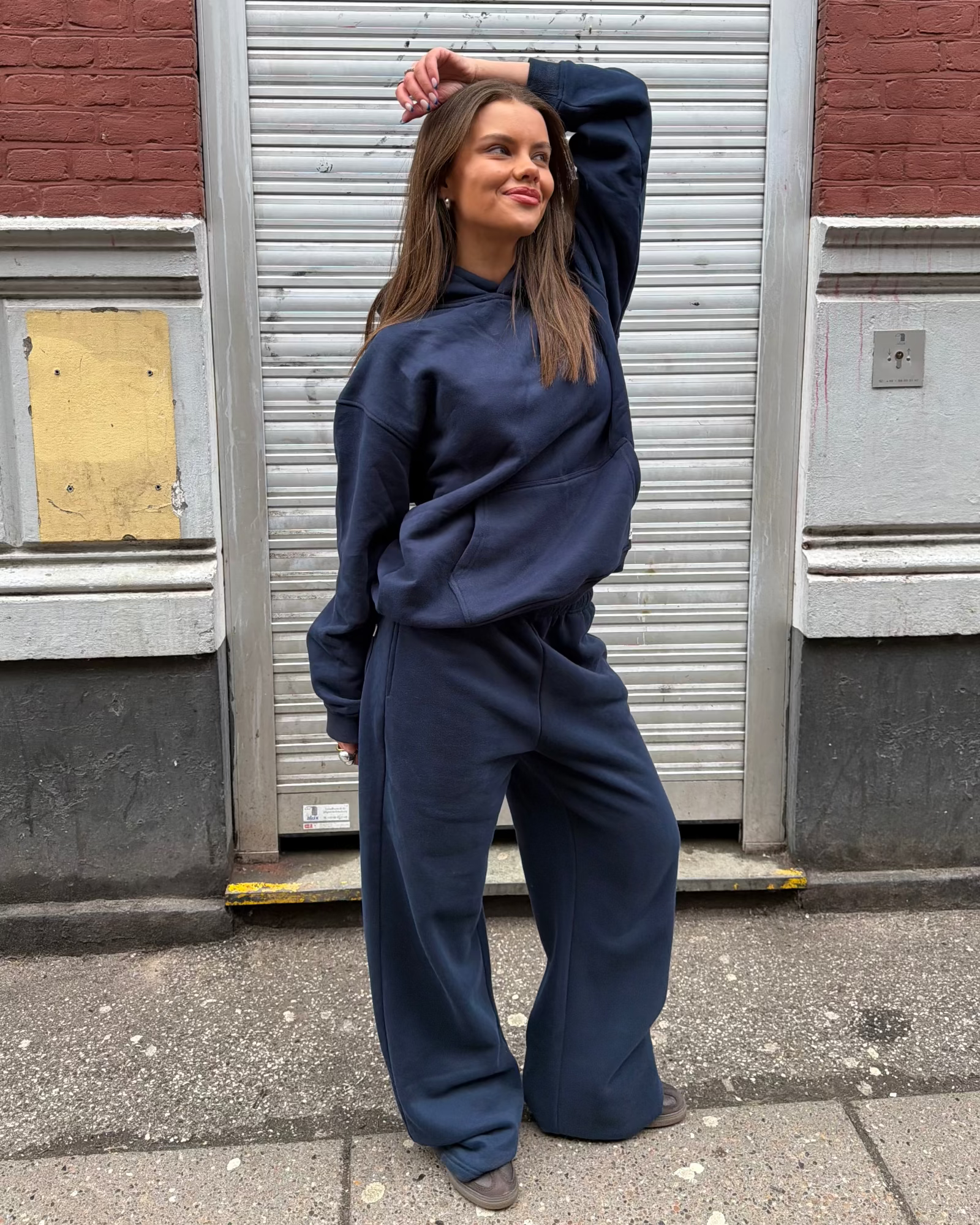 Weite Jogginghose - Marineblau