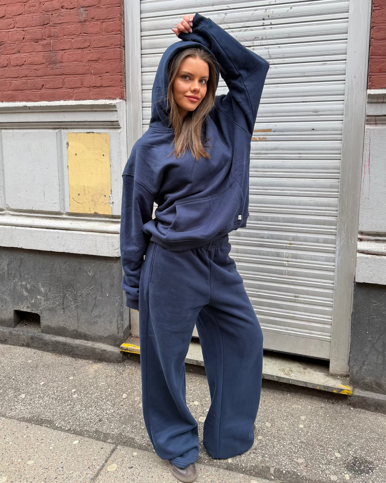 Weite Jogginghose - Marineblau