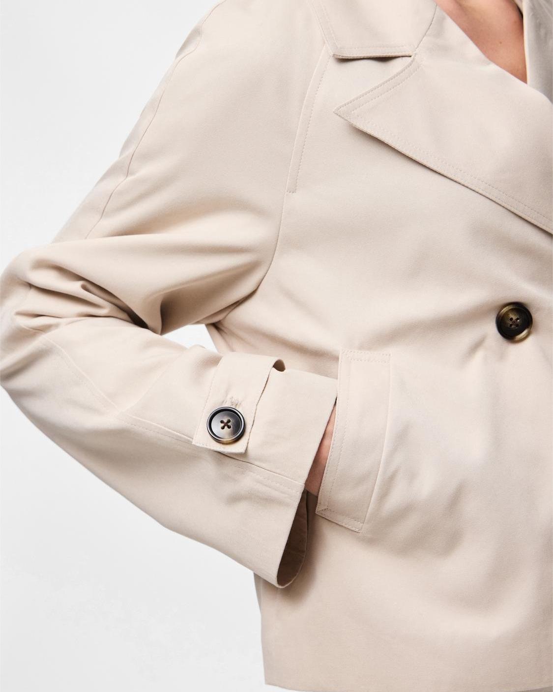 SCARLETT SHORT TRENCHCOAT - SILVER GRAY