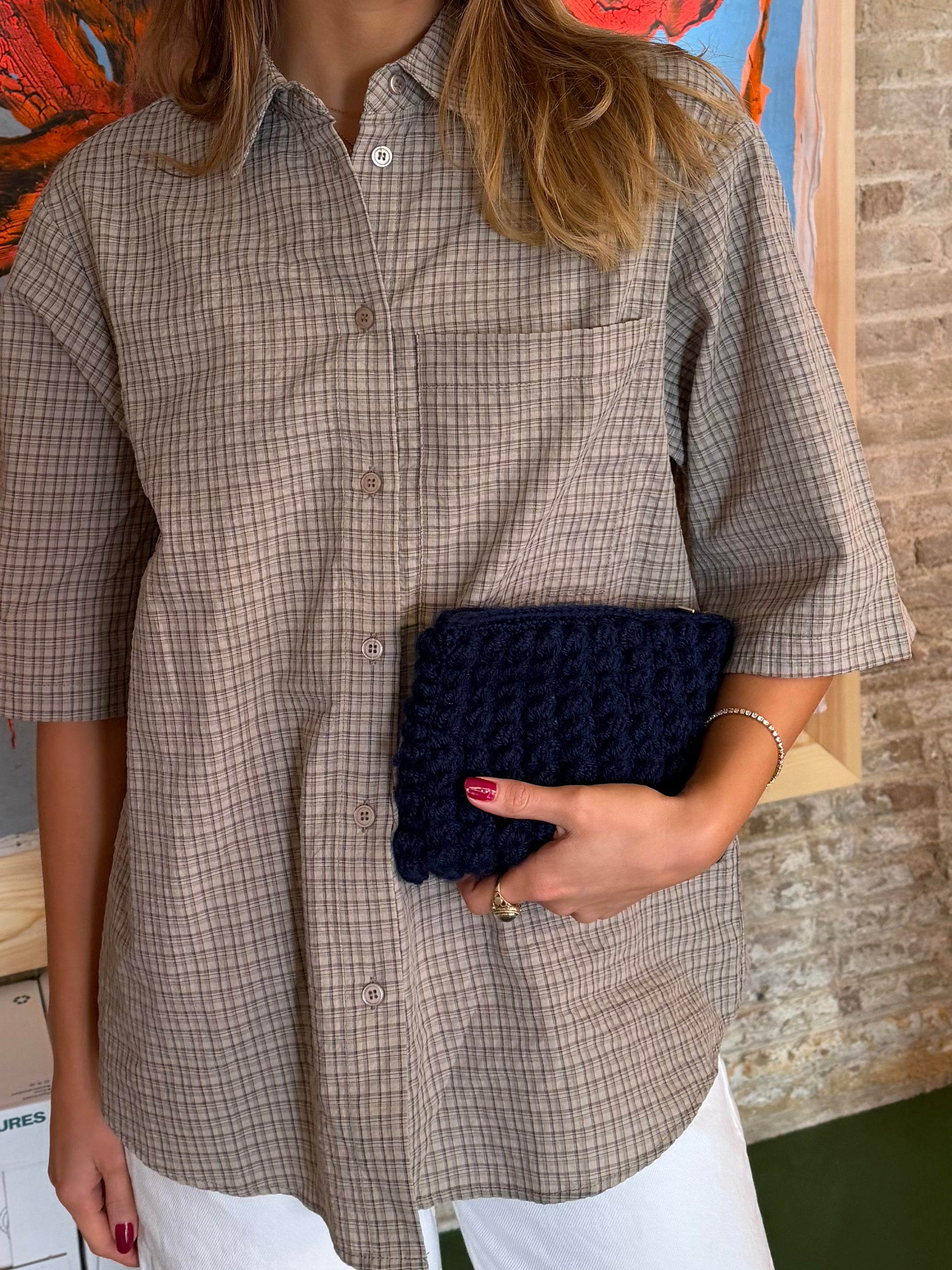 CROCHET CLUTCH - NAVY
