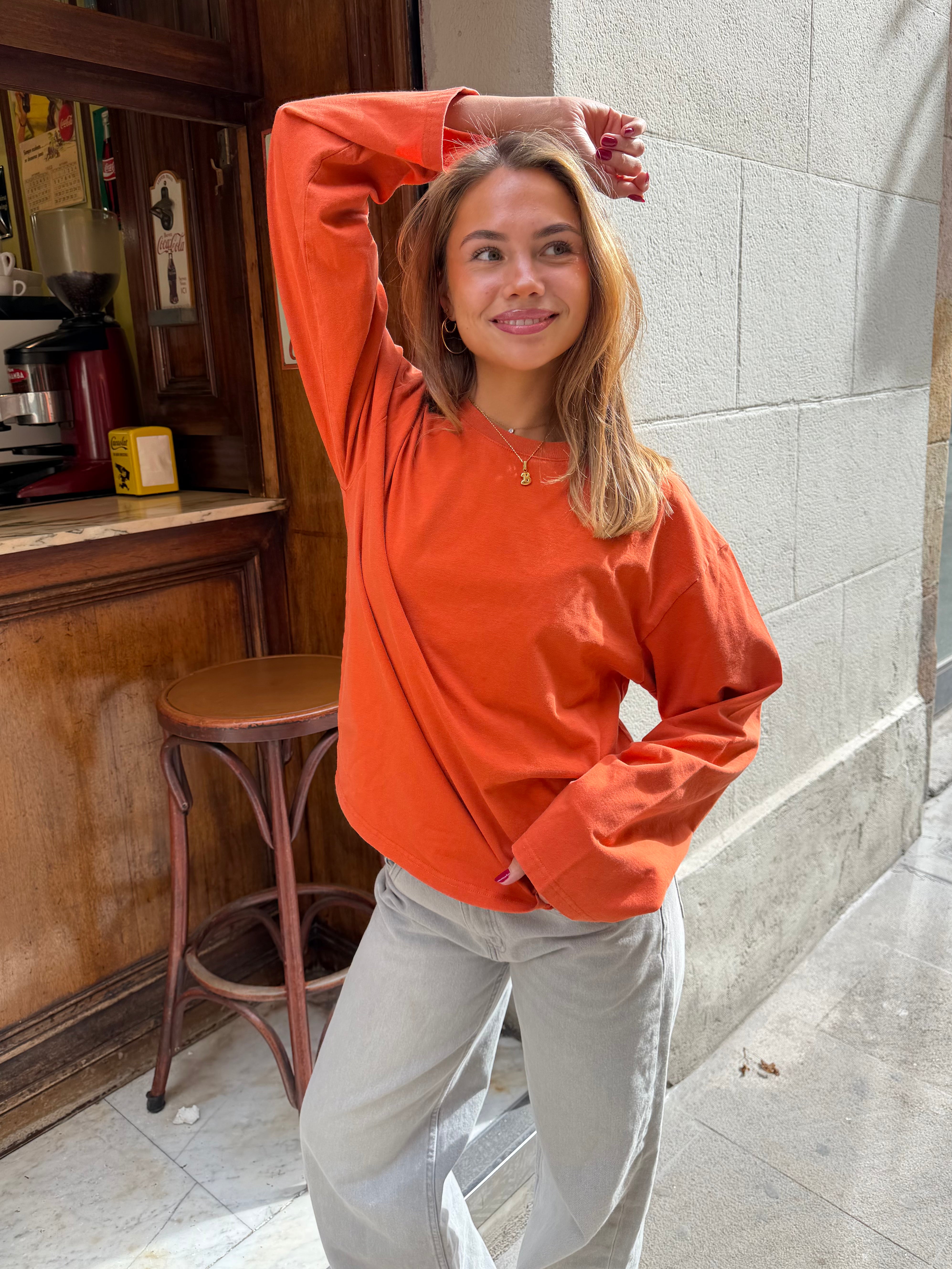 MYNTE WASHED TEE - CORAL ORANGE