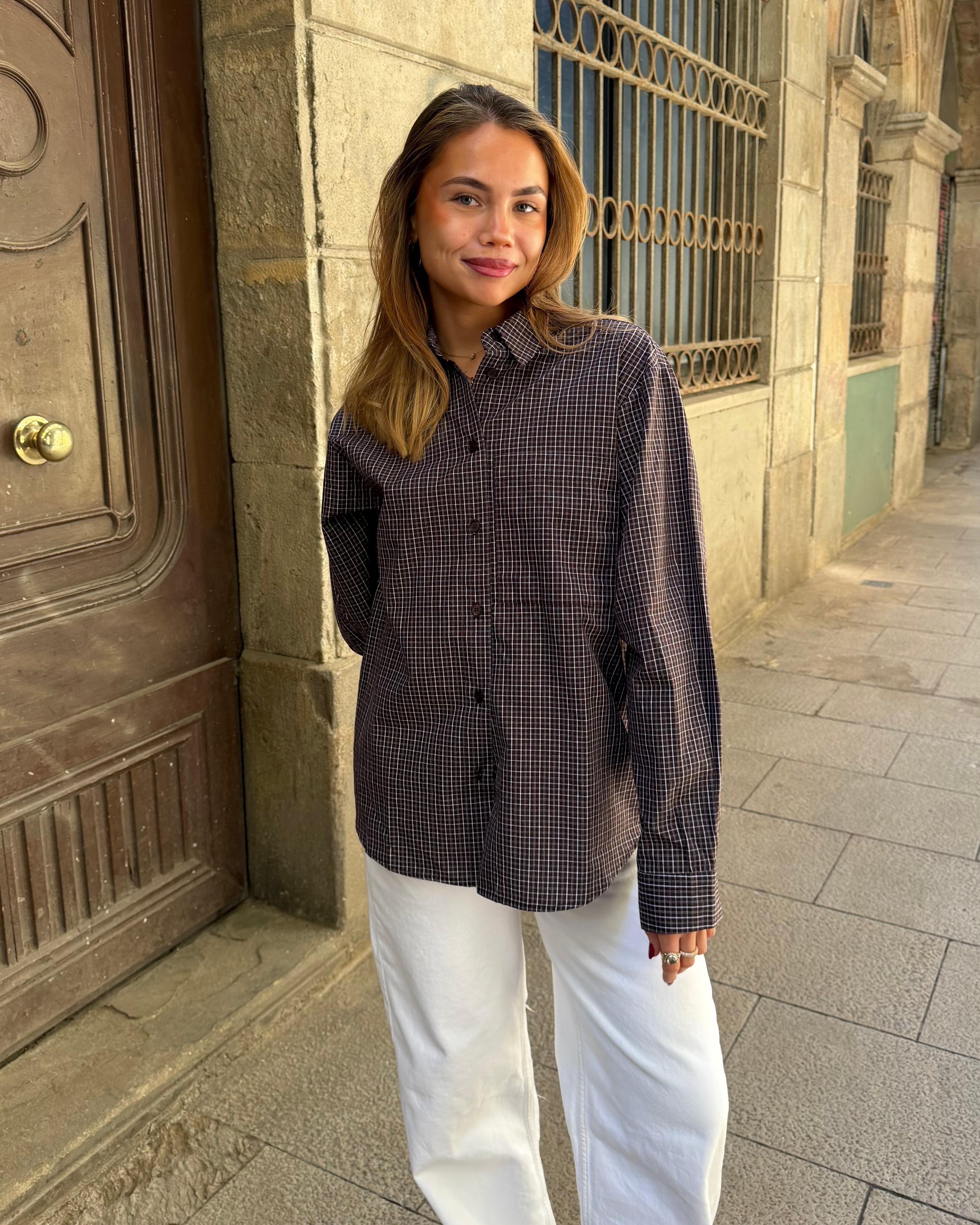 NEO BOXFIT SHIRT - DK BROWN CHECK
