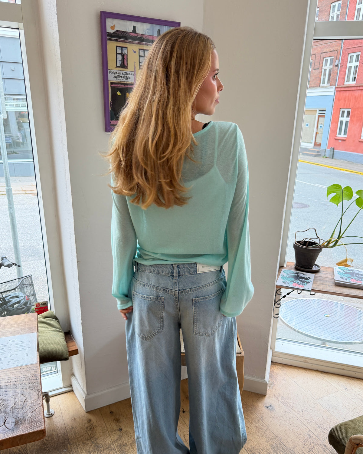ANEMONE WIDESLEEVE TOP - ICE BLUE - Dinvintageshop