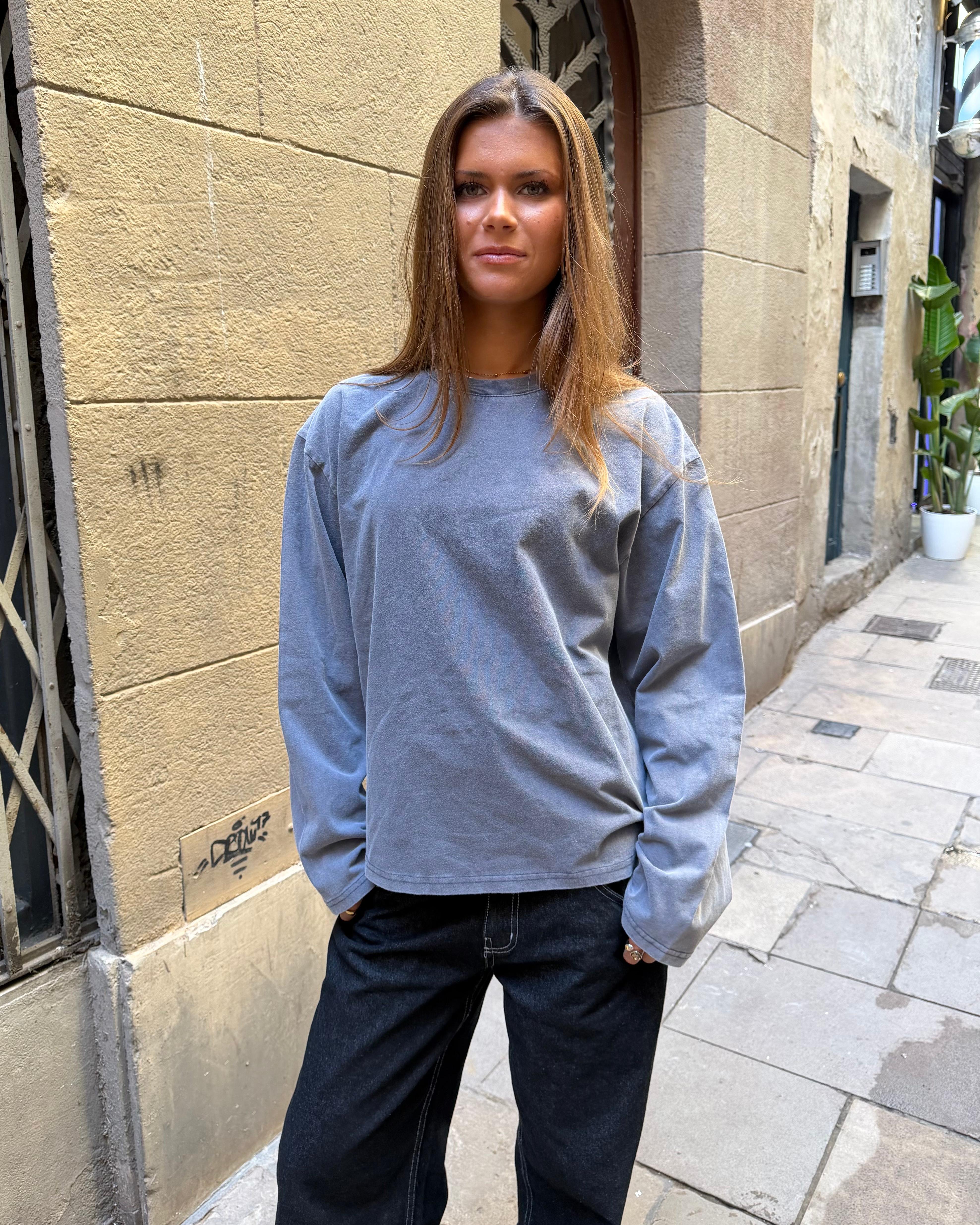 MYNTE WASHED TEE - GREY - Dinvintageshop