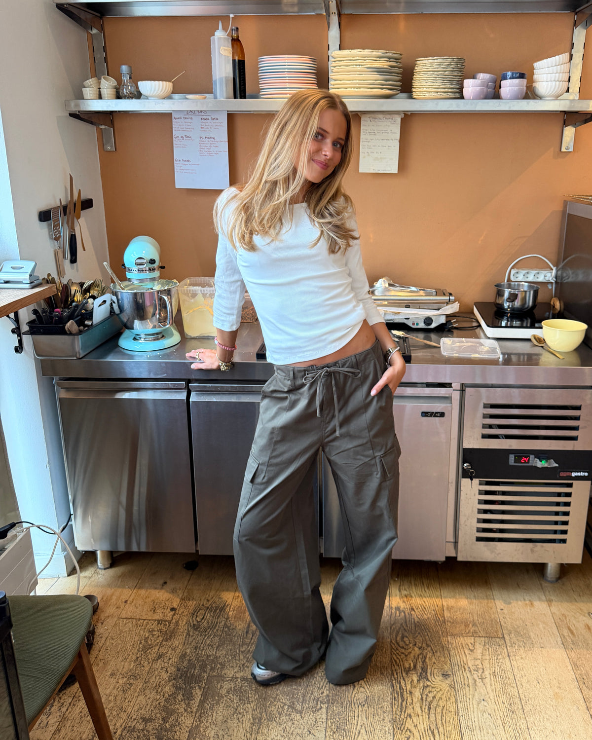 ELLA PANTS - GREEN - Dinvintageshop