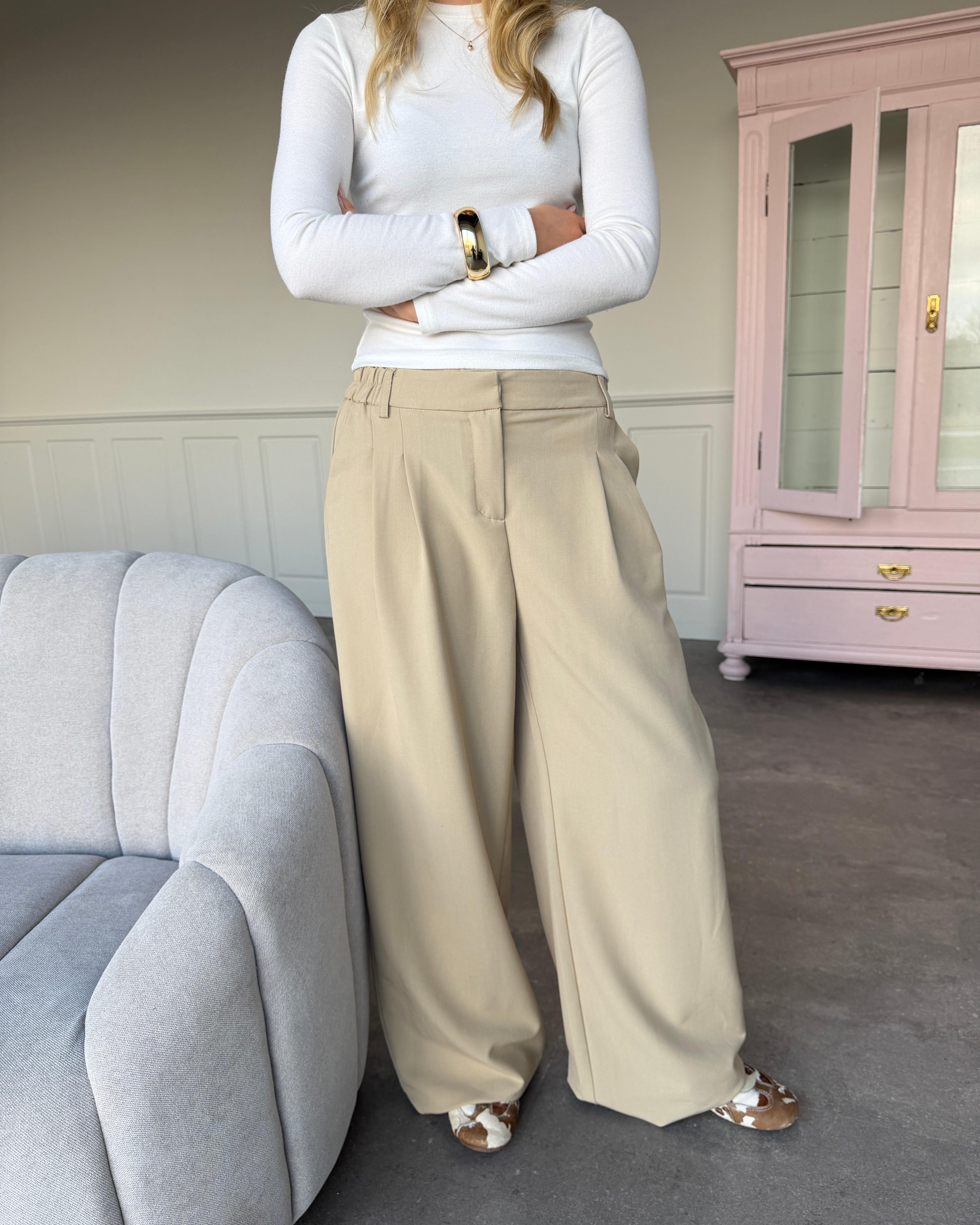 AIA BAGGY SUIT PANT - SAND