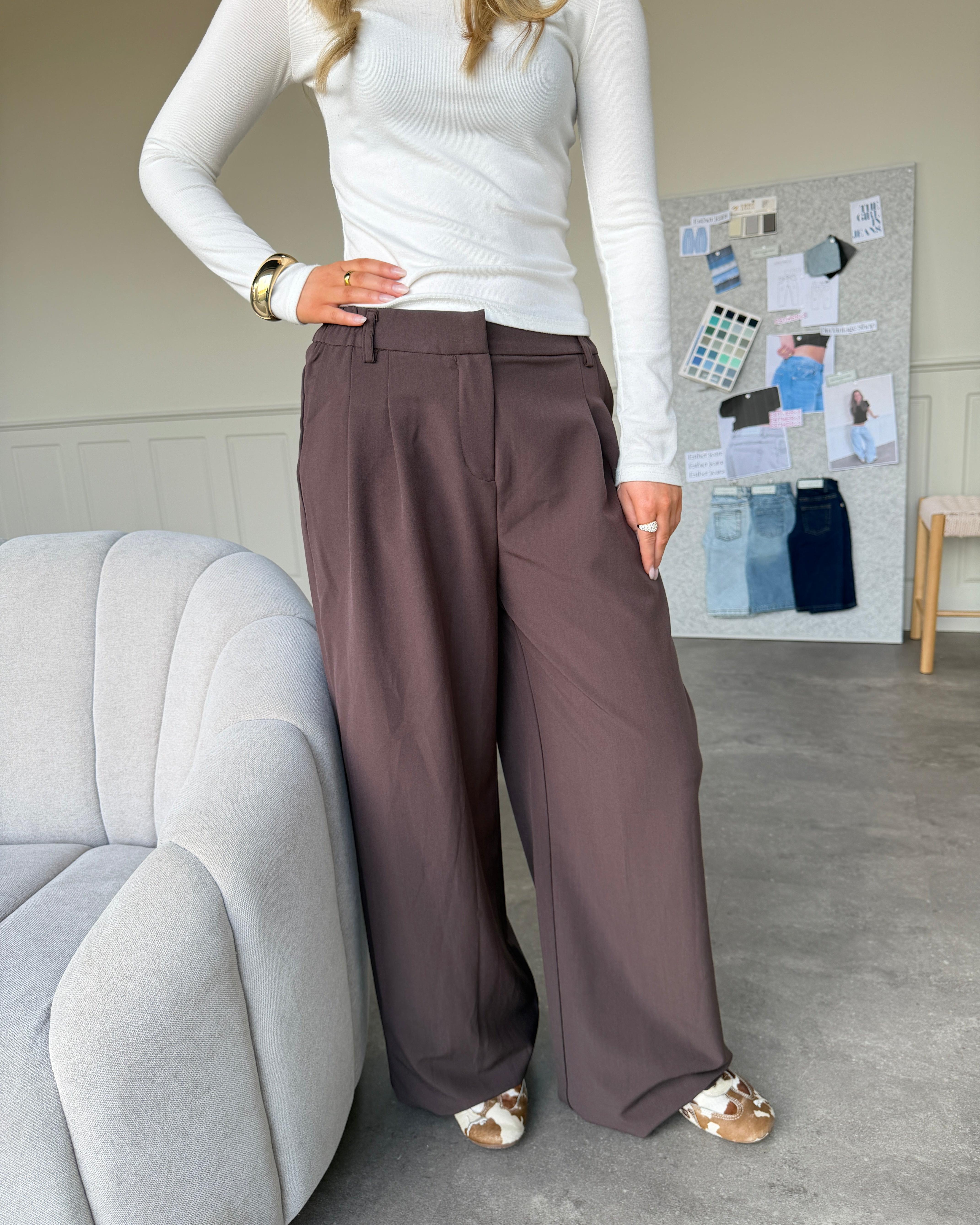 AIA BAGGY SUIT PANT - BROWN