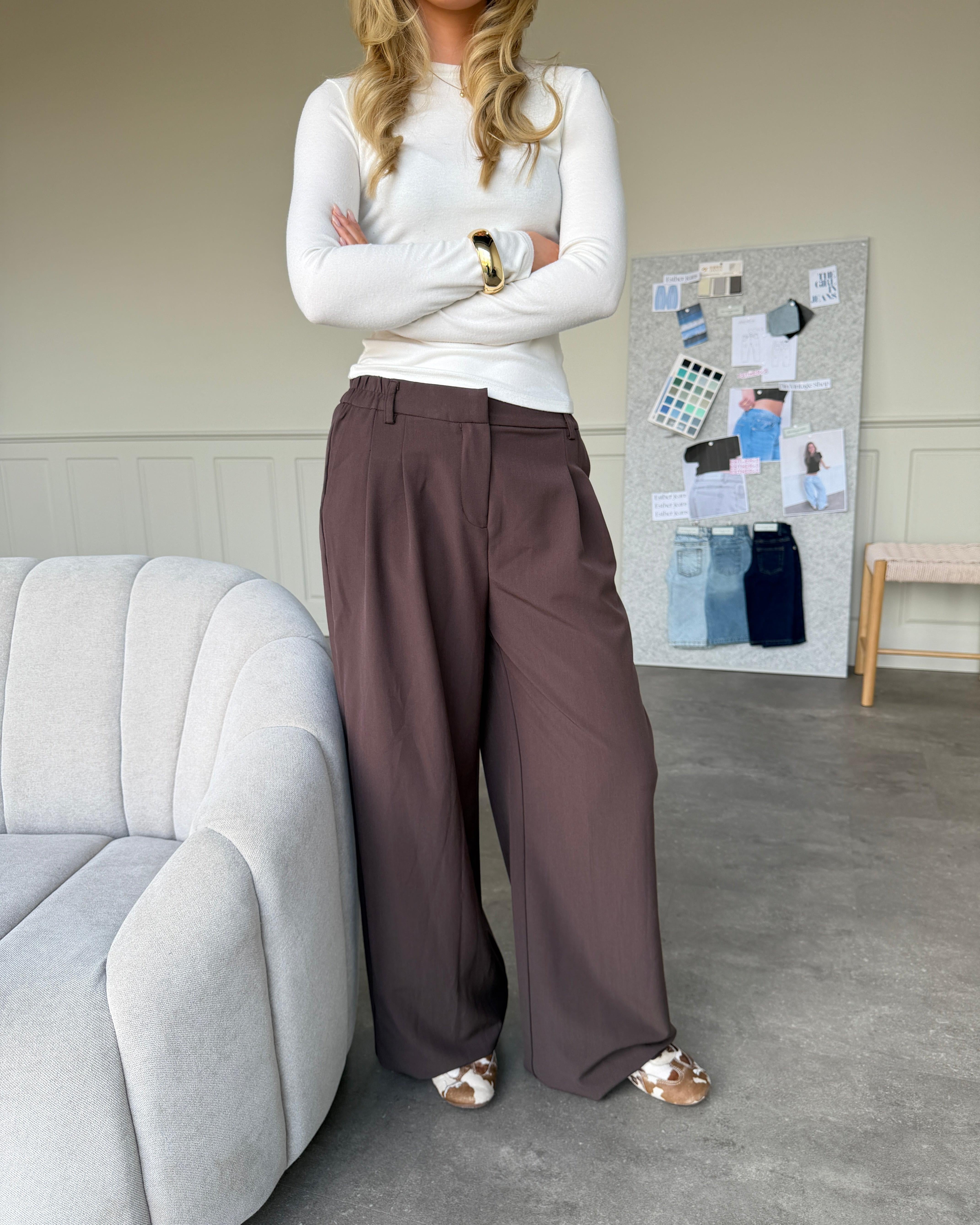 AIA BAGGY SUIT PANT - BROWN