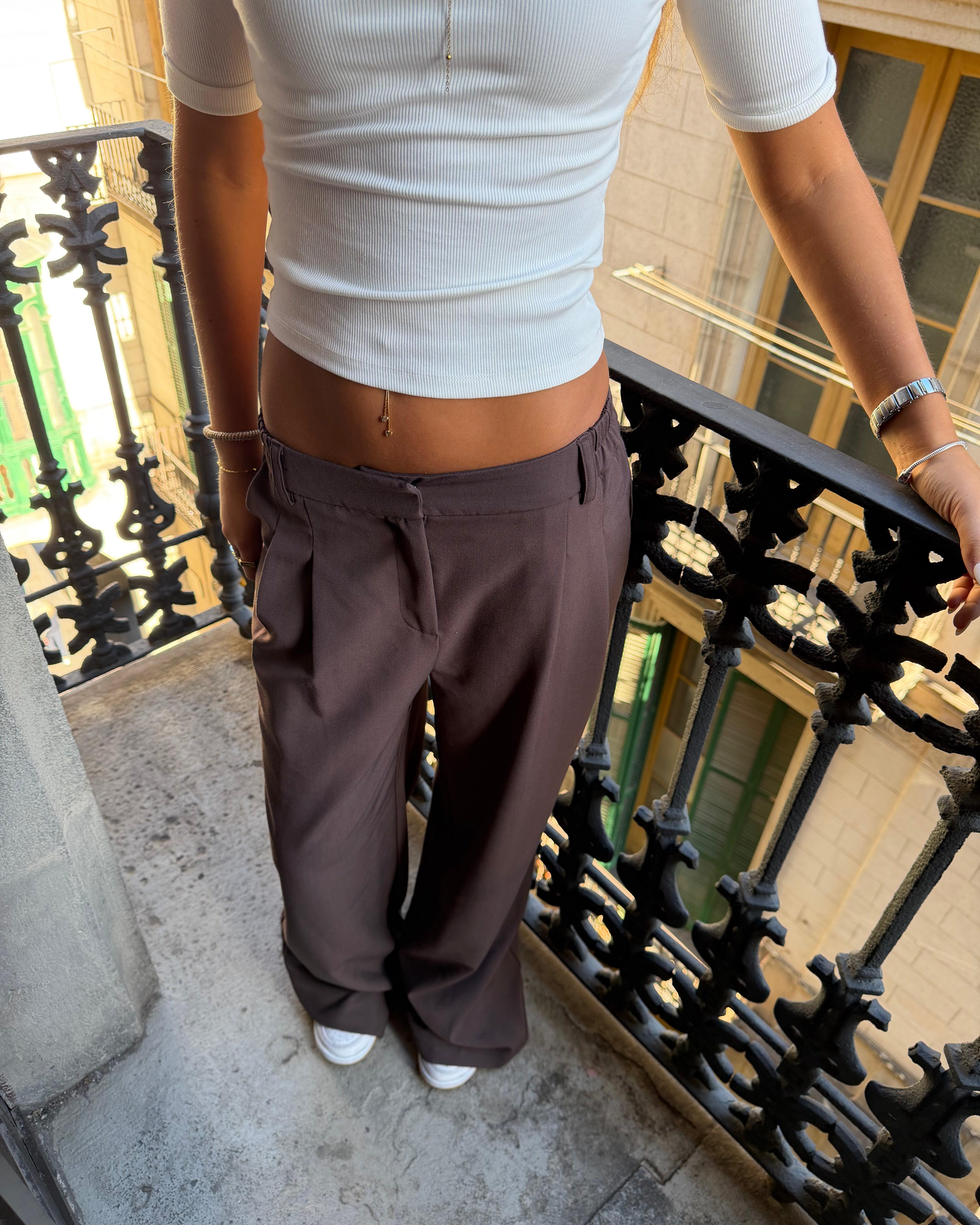 AIA BAGGY SUIT PANT - BROWN
