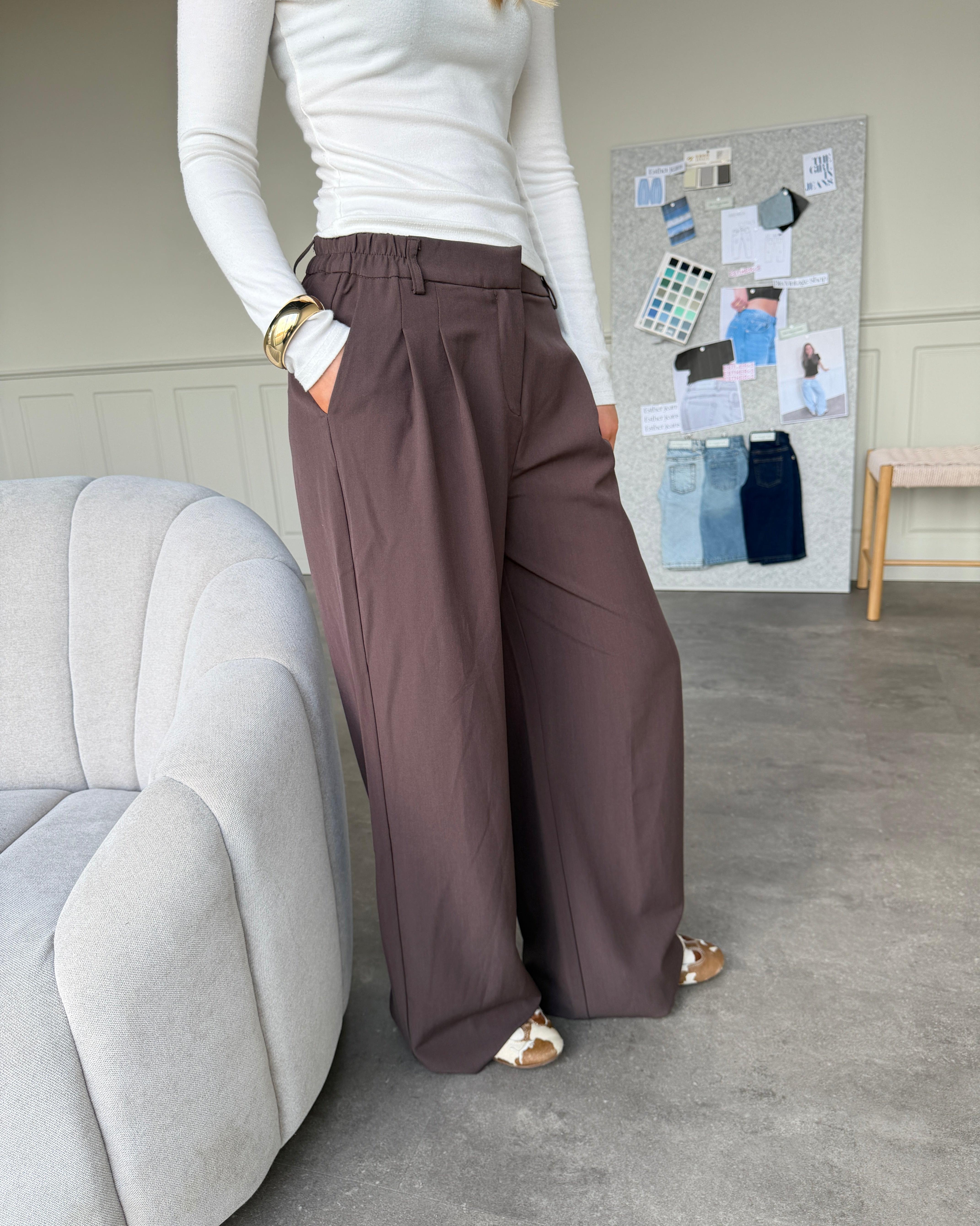 AIA BAGGY SUIT PANT - BROWN