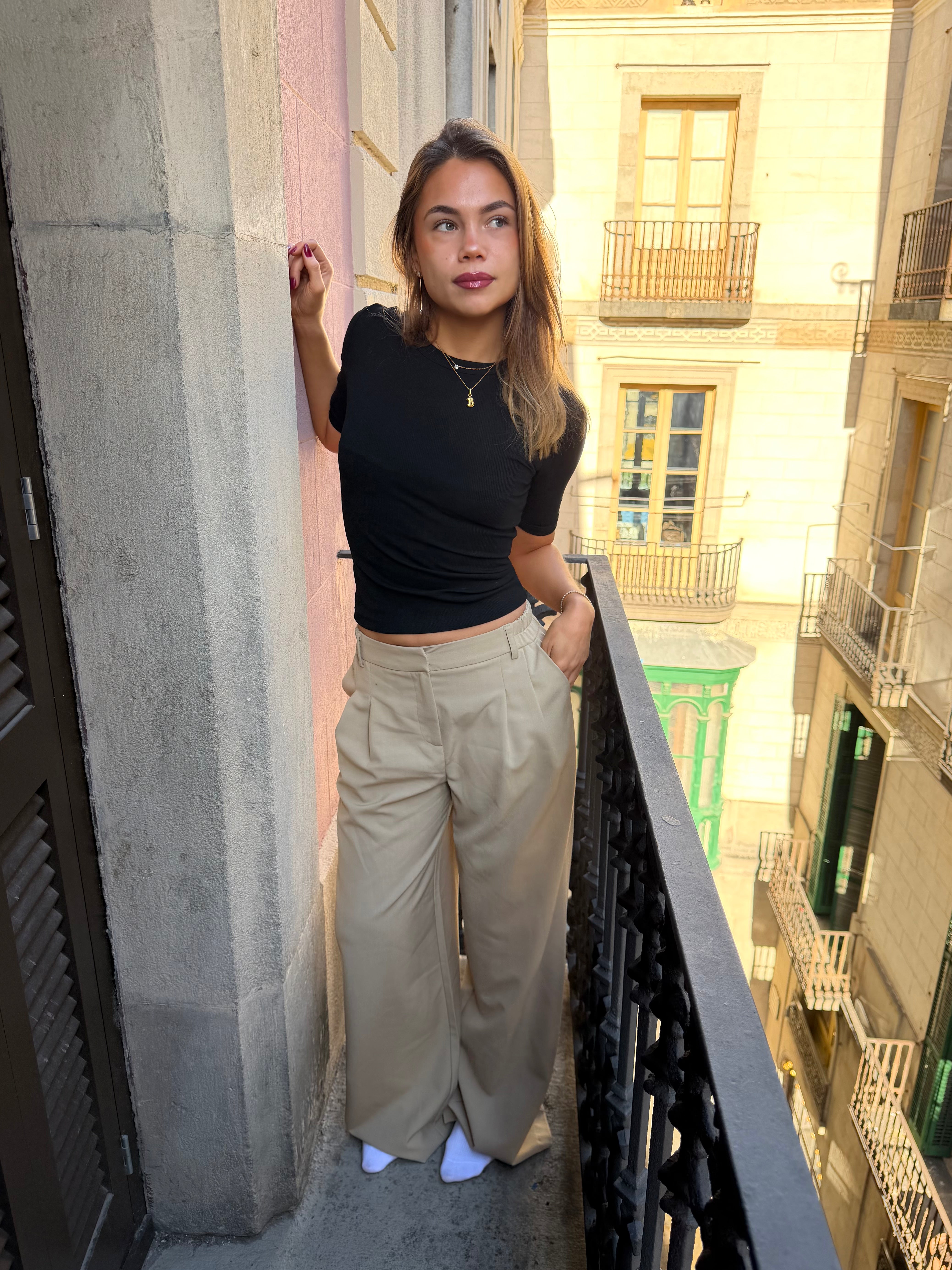 AIA BAGGY SUIT PANT - SAND