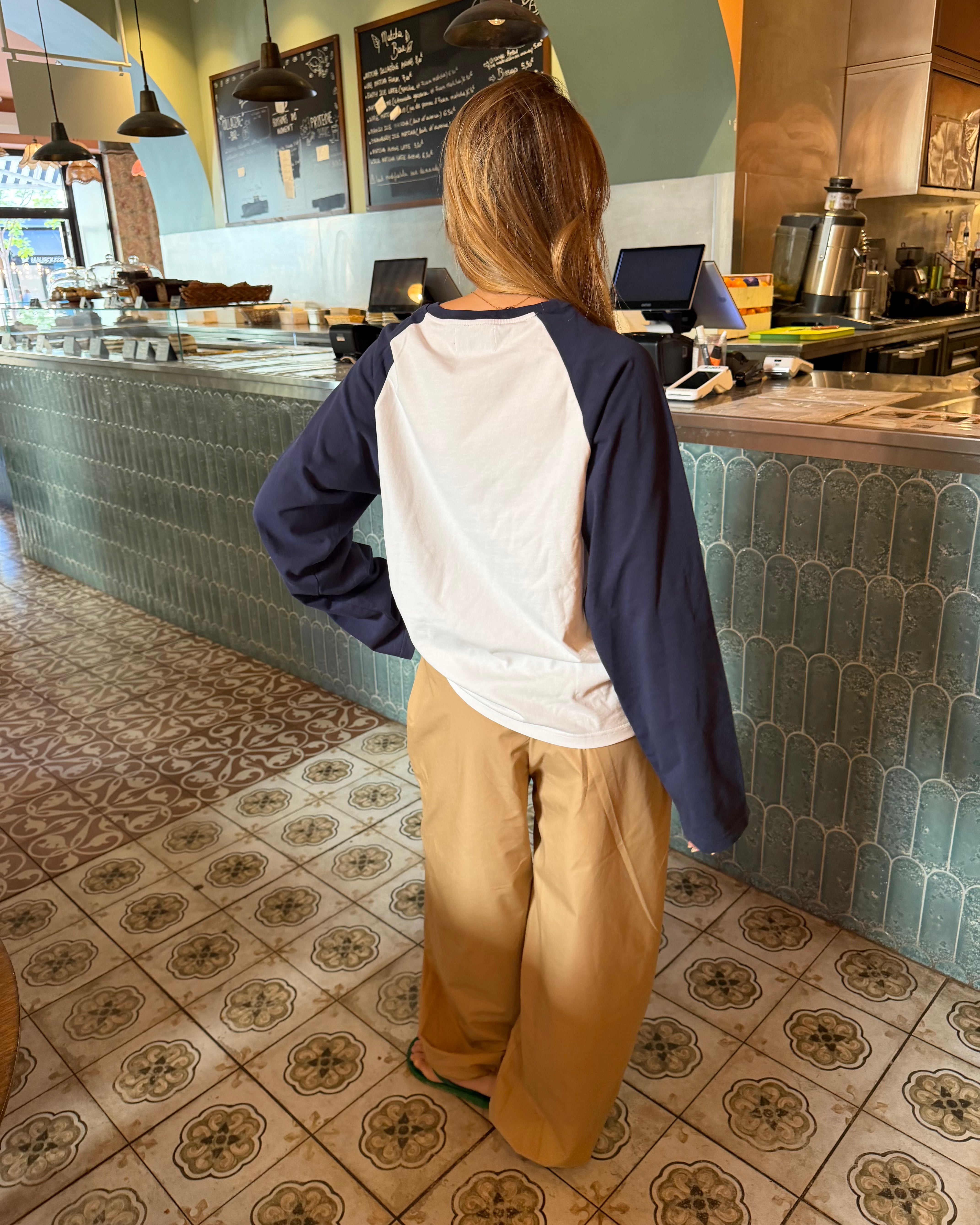 KLARA TEE - WHITE/NAVY