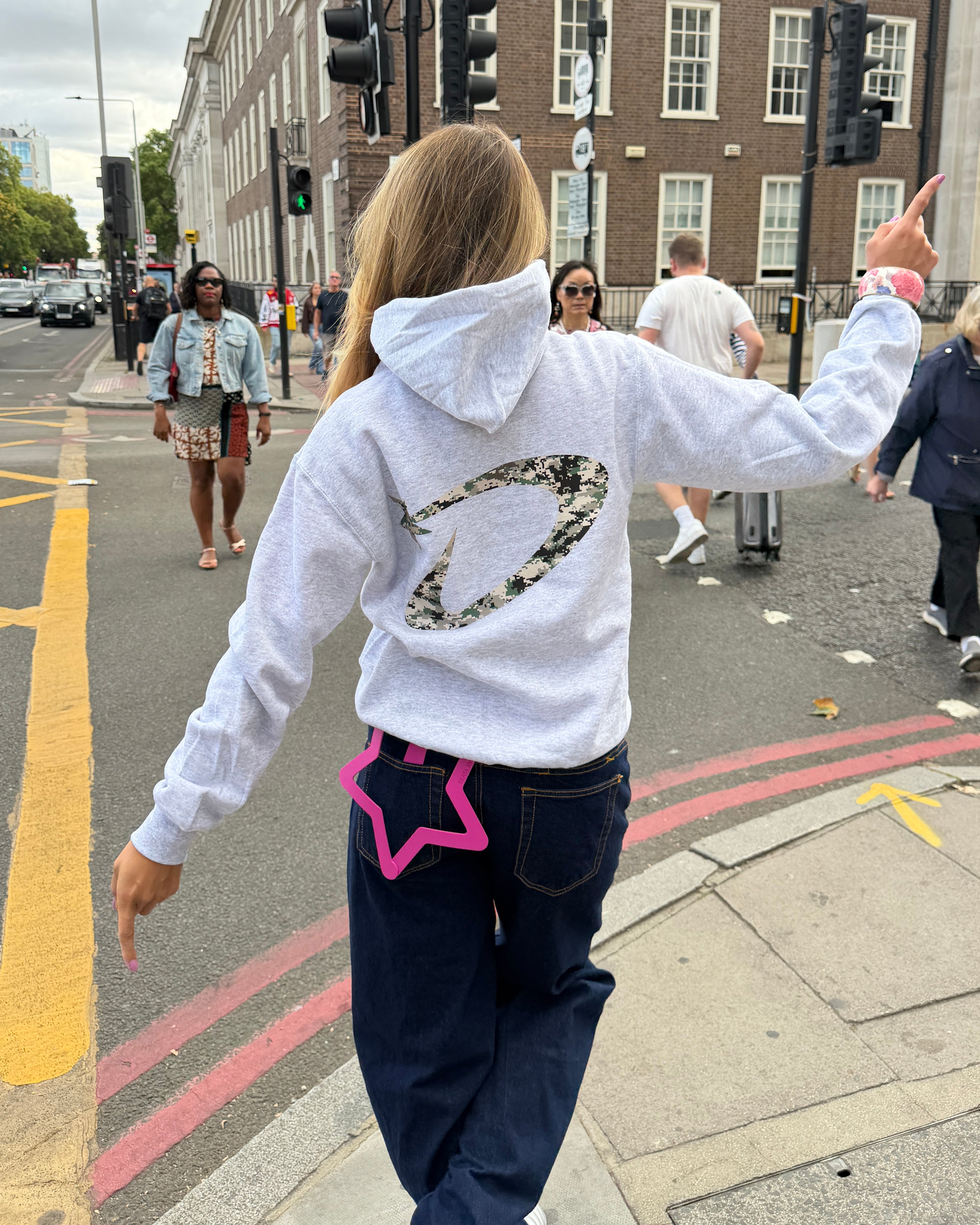 DANA HOODIE (rygprint) - LIGHT GREY