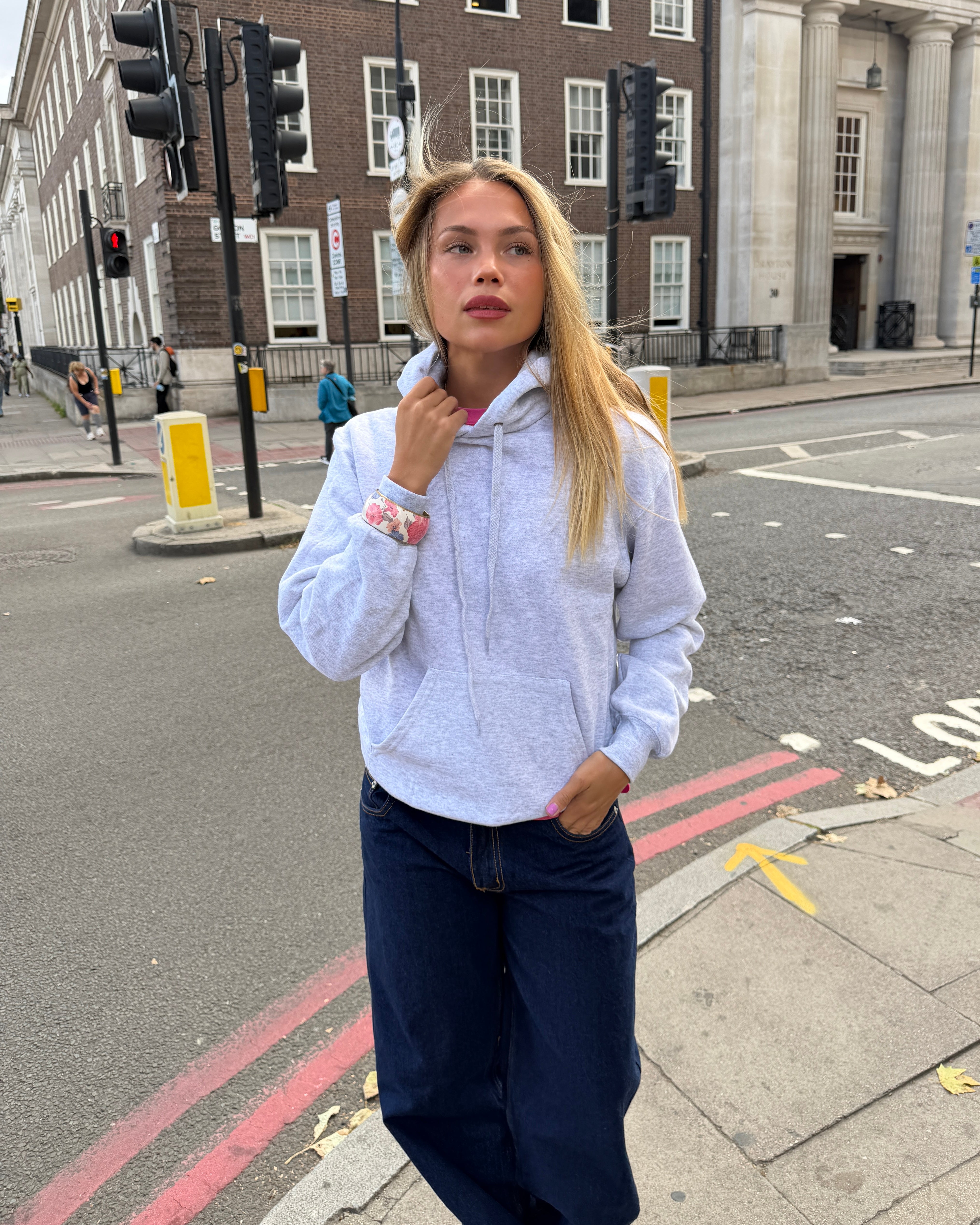 DANA HOODIE (rygprint) - LIGHT GREY