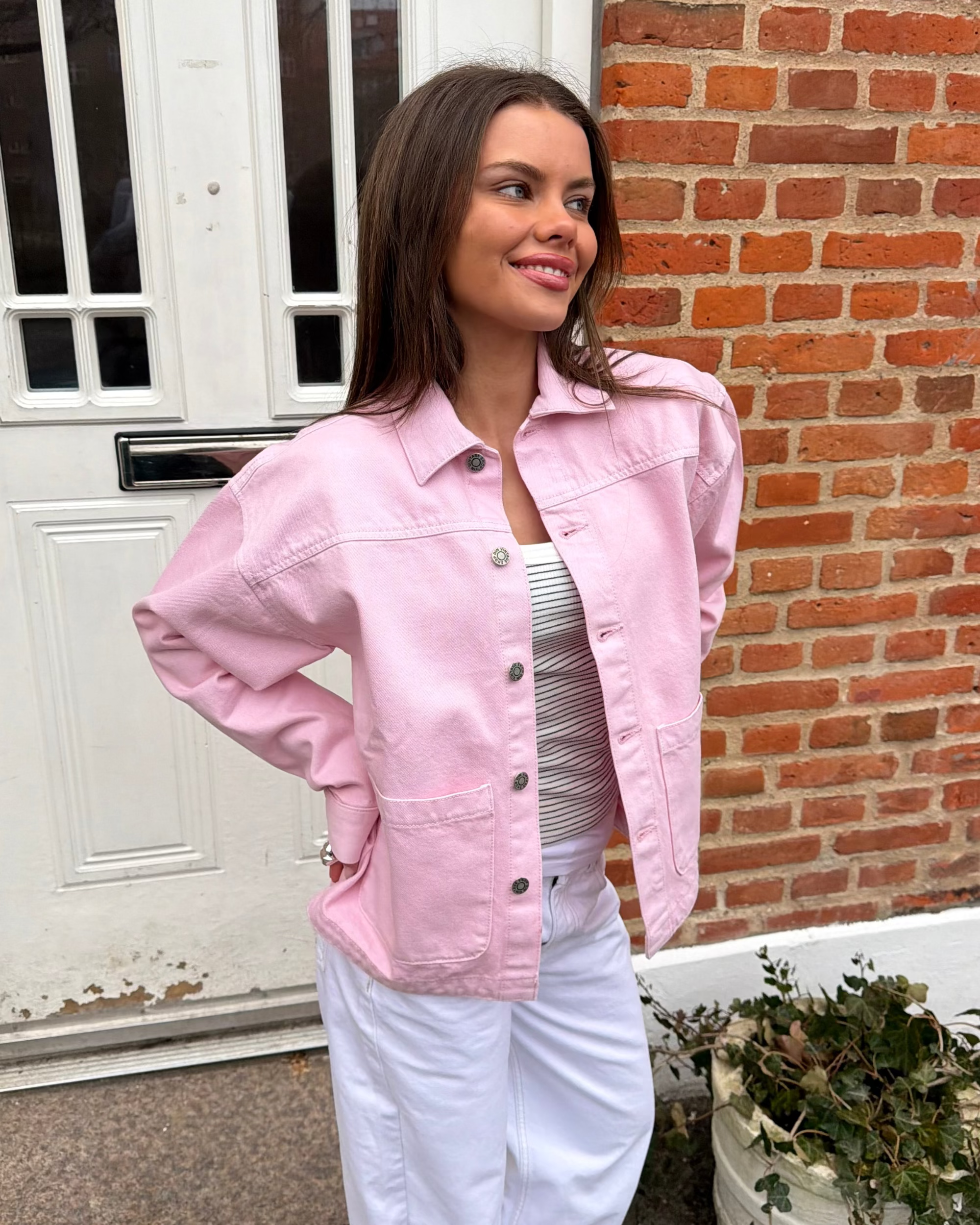 SIA DENIM JACKET - LIGHT PINK