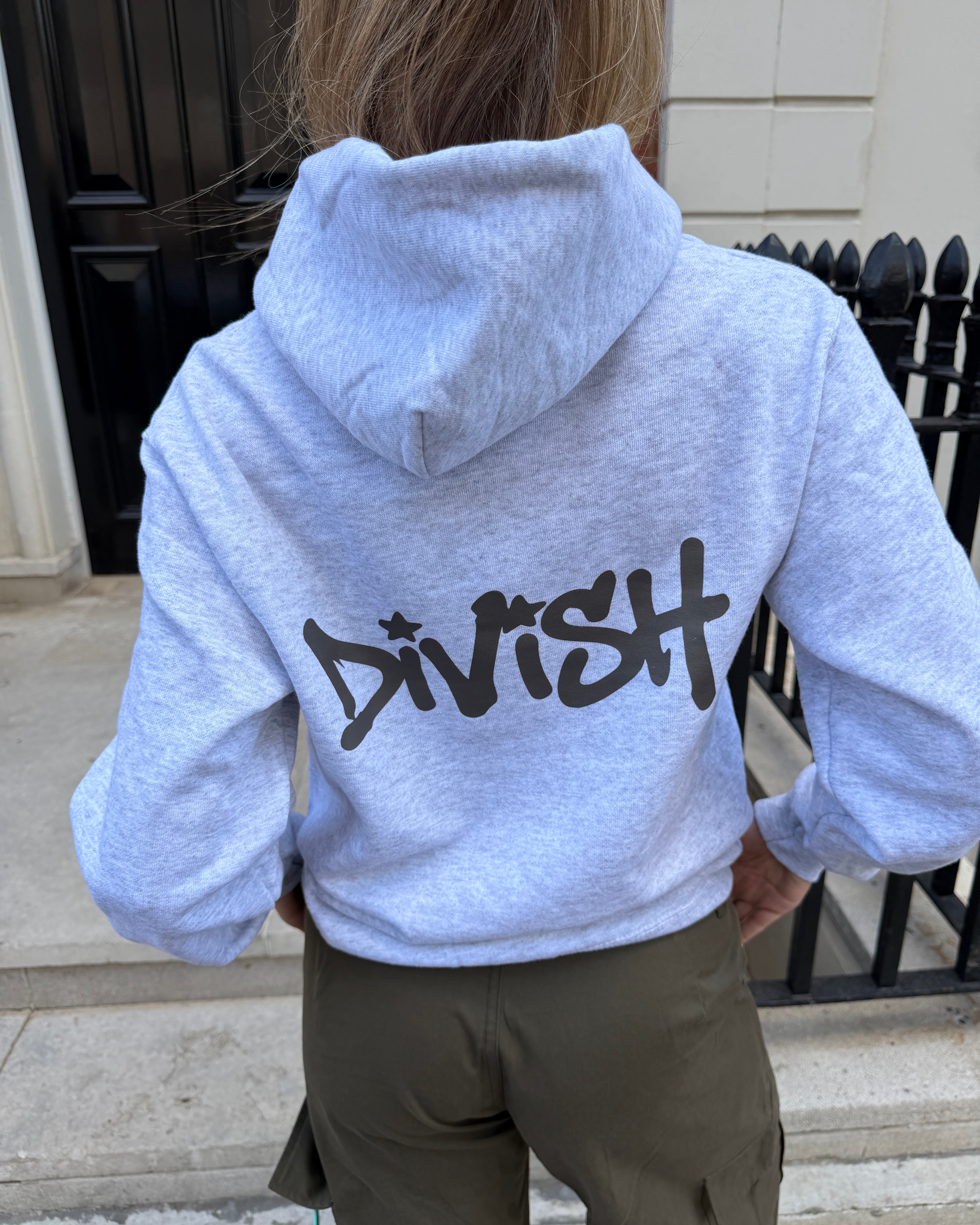 DUA HOODIE (rygprint) - LIGHT GREY
