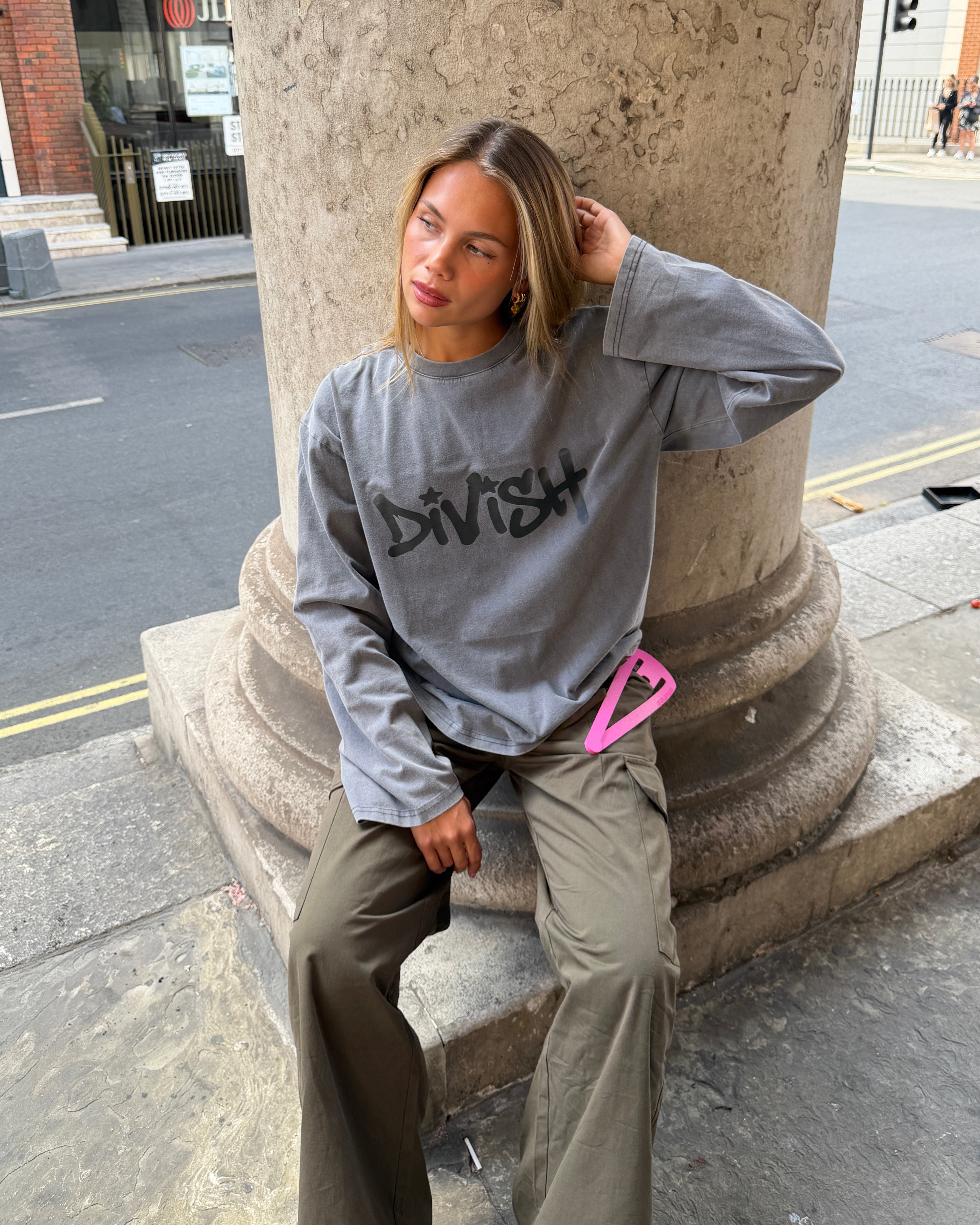 DUA TEE LANGÆRMET - GREY