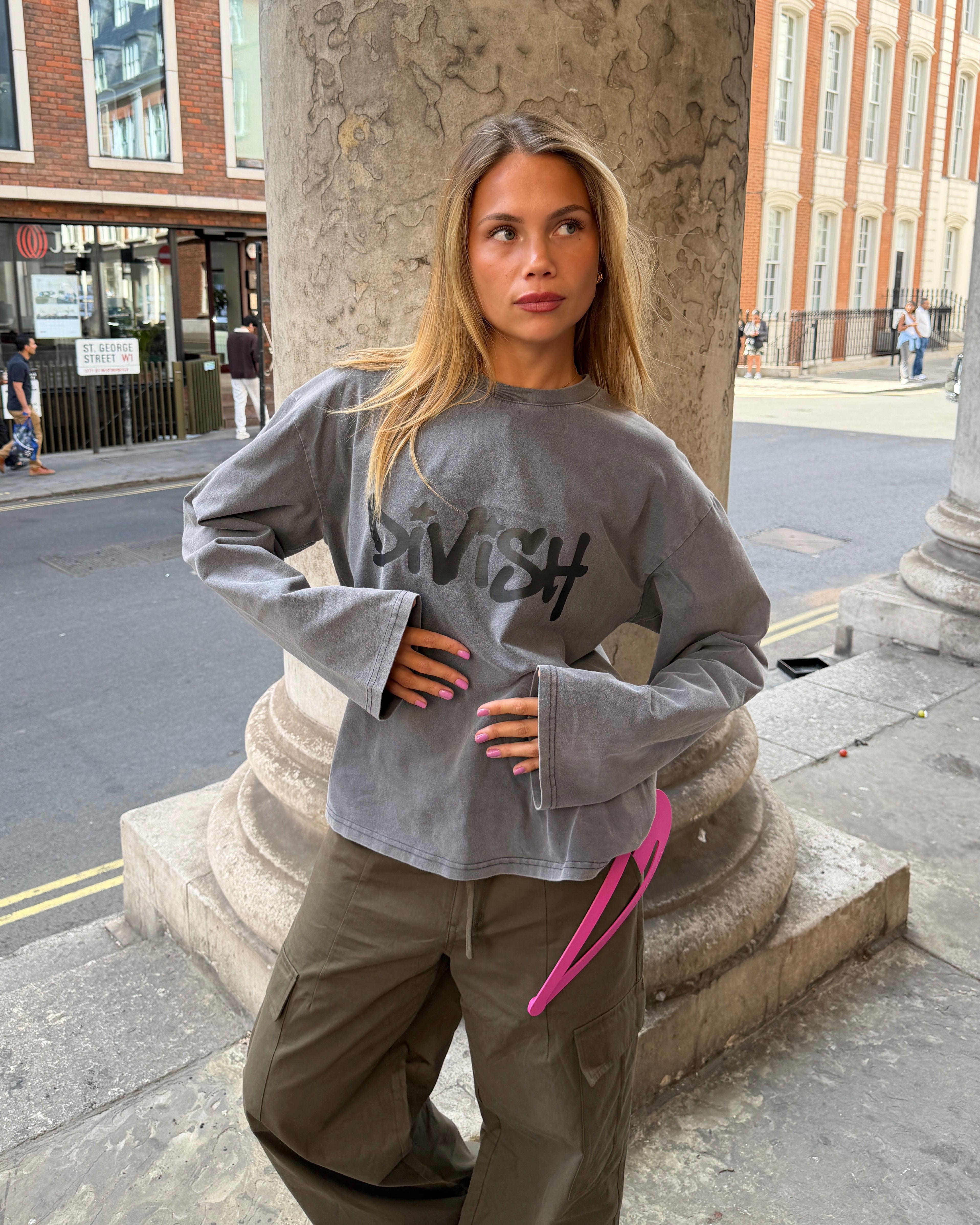 DUA TEE LANGÆRMET - GREY