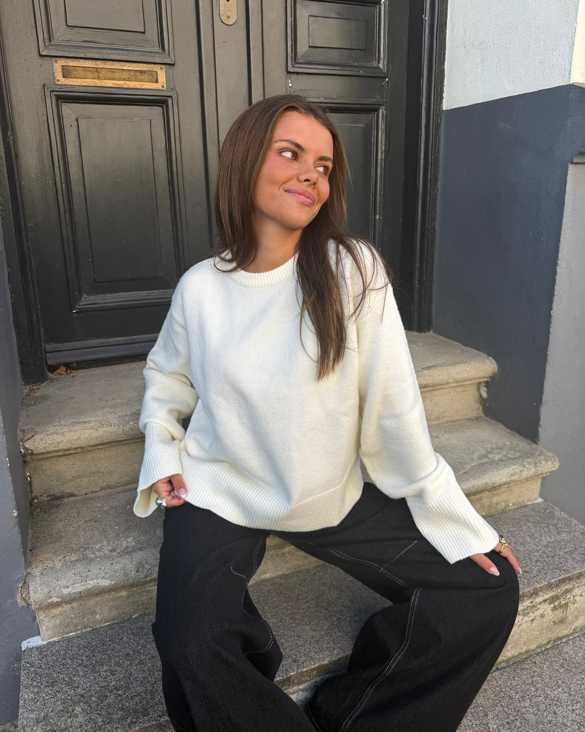 STINE OVERSIZE KNIT - OFFWHITE - Dinvintageshop