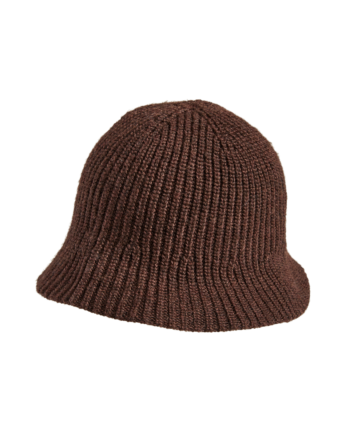ATALIA STRIKKET BØLLEHAT - CHICORY COFFEE - Dinvintageshop