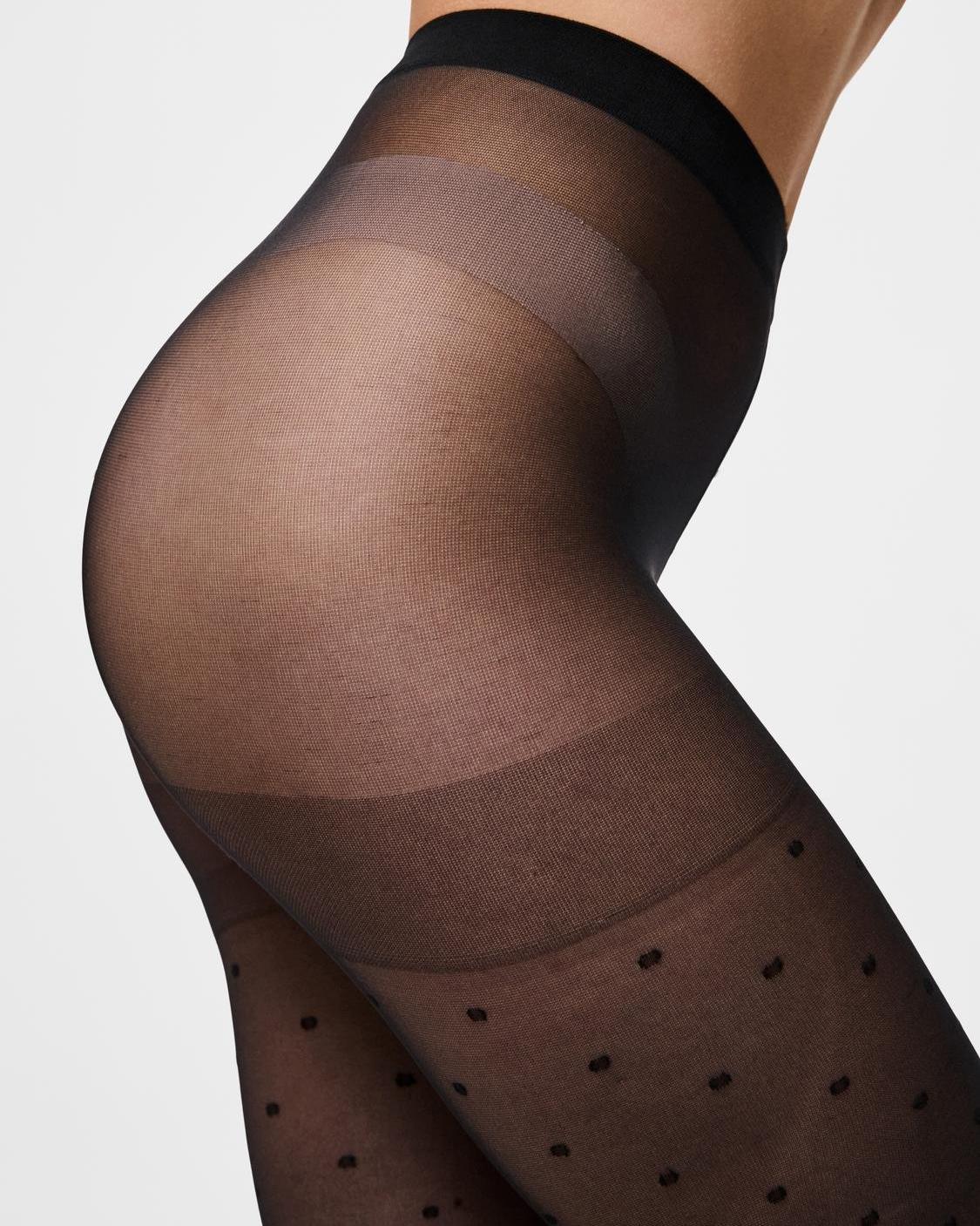 NEW NIKOLINE 20 DEN STRØMPEBUKSER - BLACK DOT