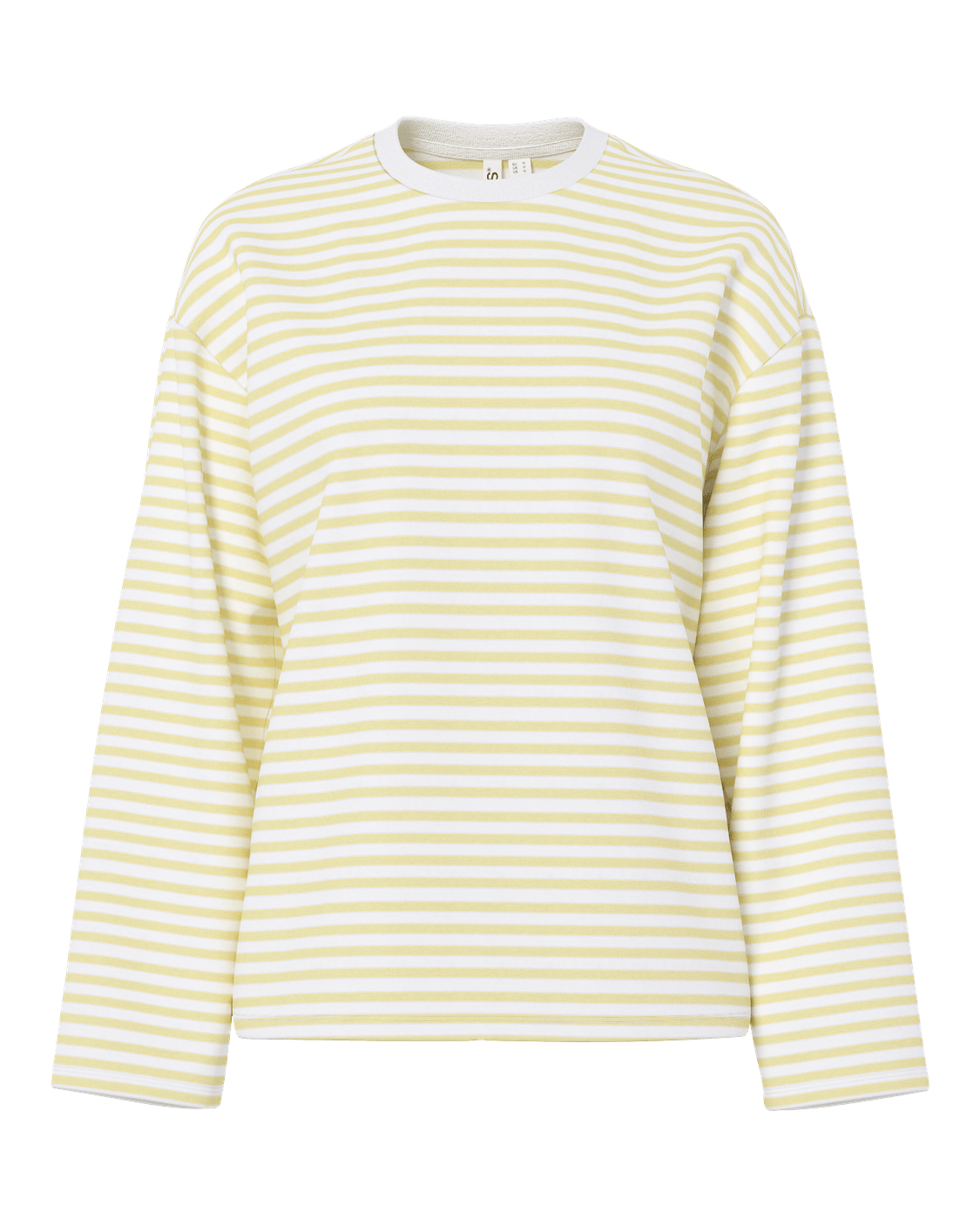 SADIE STRIPE TEE LS - BRIGHT WHITE/FRENCH VANILLA