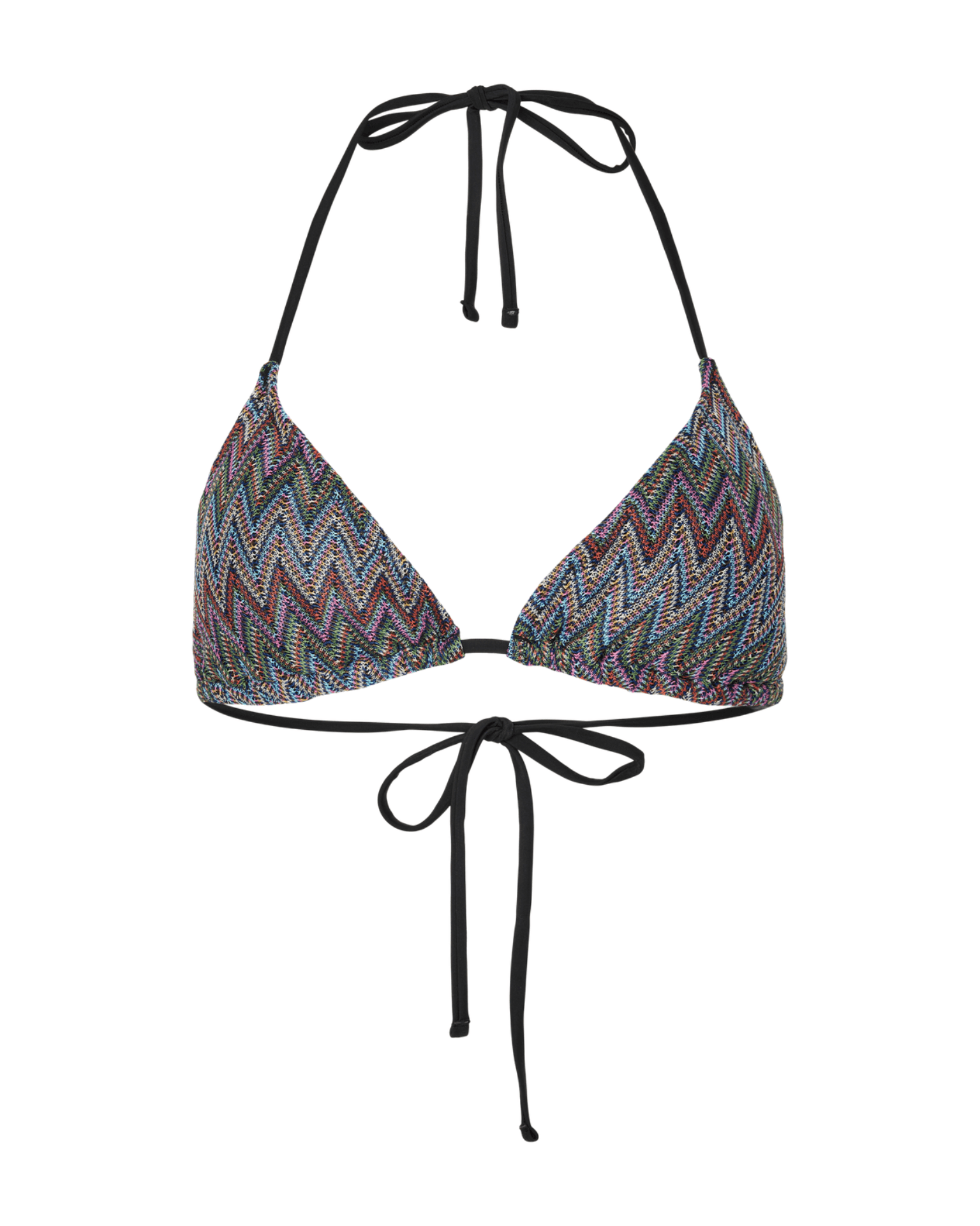 ADA KNITTED BIKINI TOP - MULTI COLOR JAQUARD PATTERN - Dinvintageshop