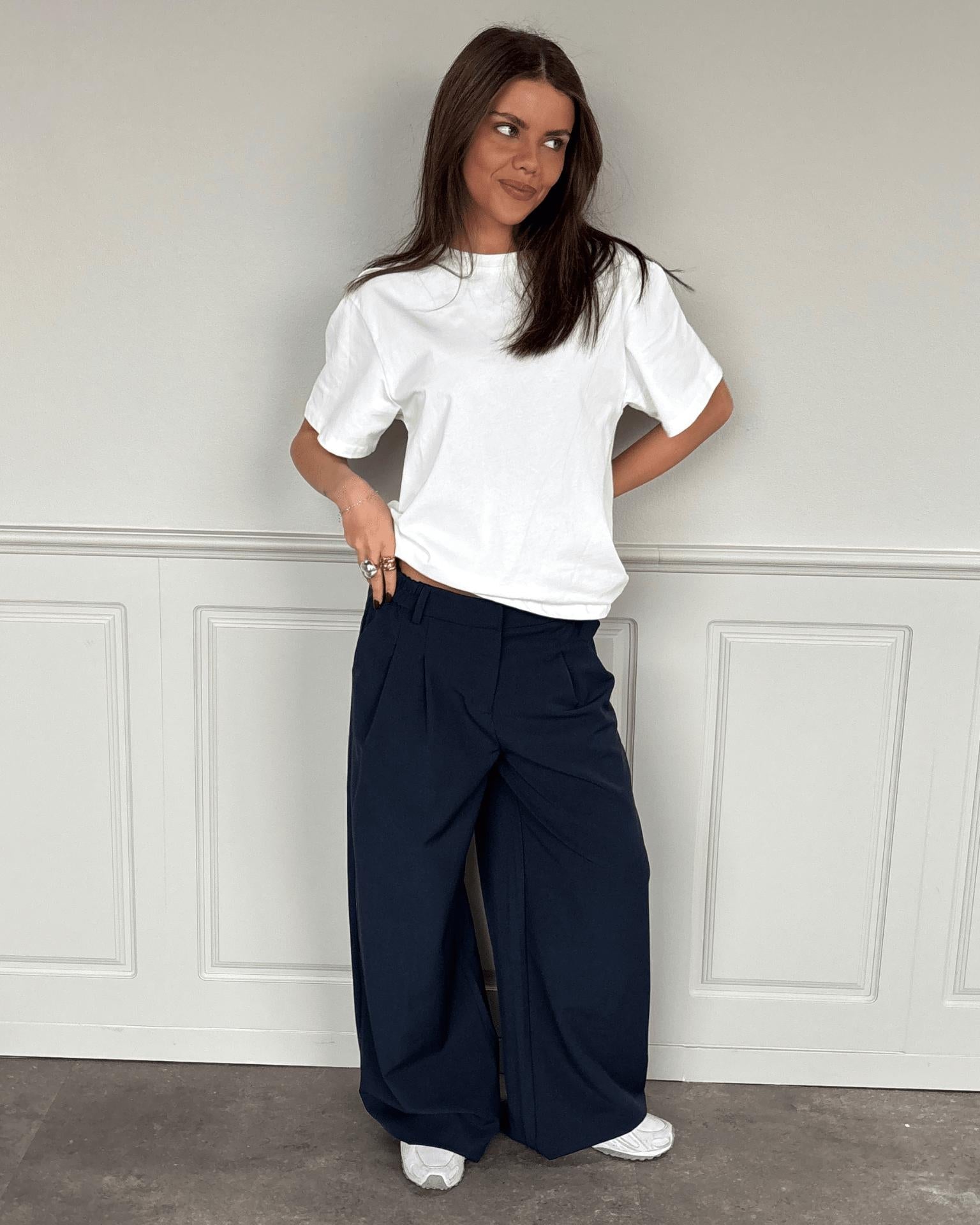 AIA BAGGY SUIT PANT - NAVY